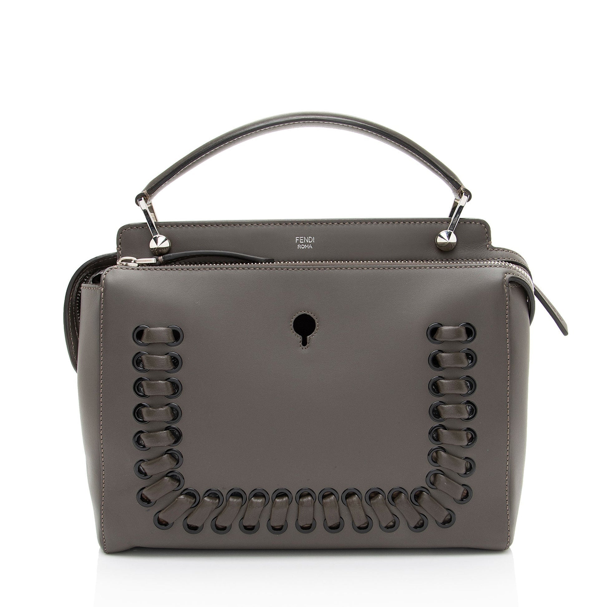 Fendi Calfskin Whipstitch Dotcom Satchel Medium Satchel Bag