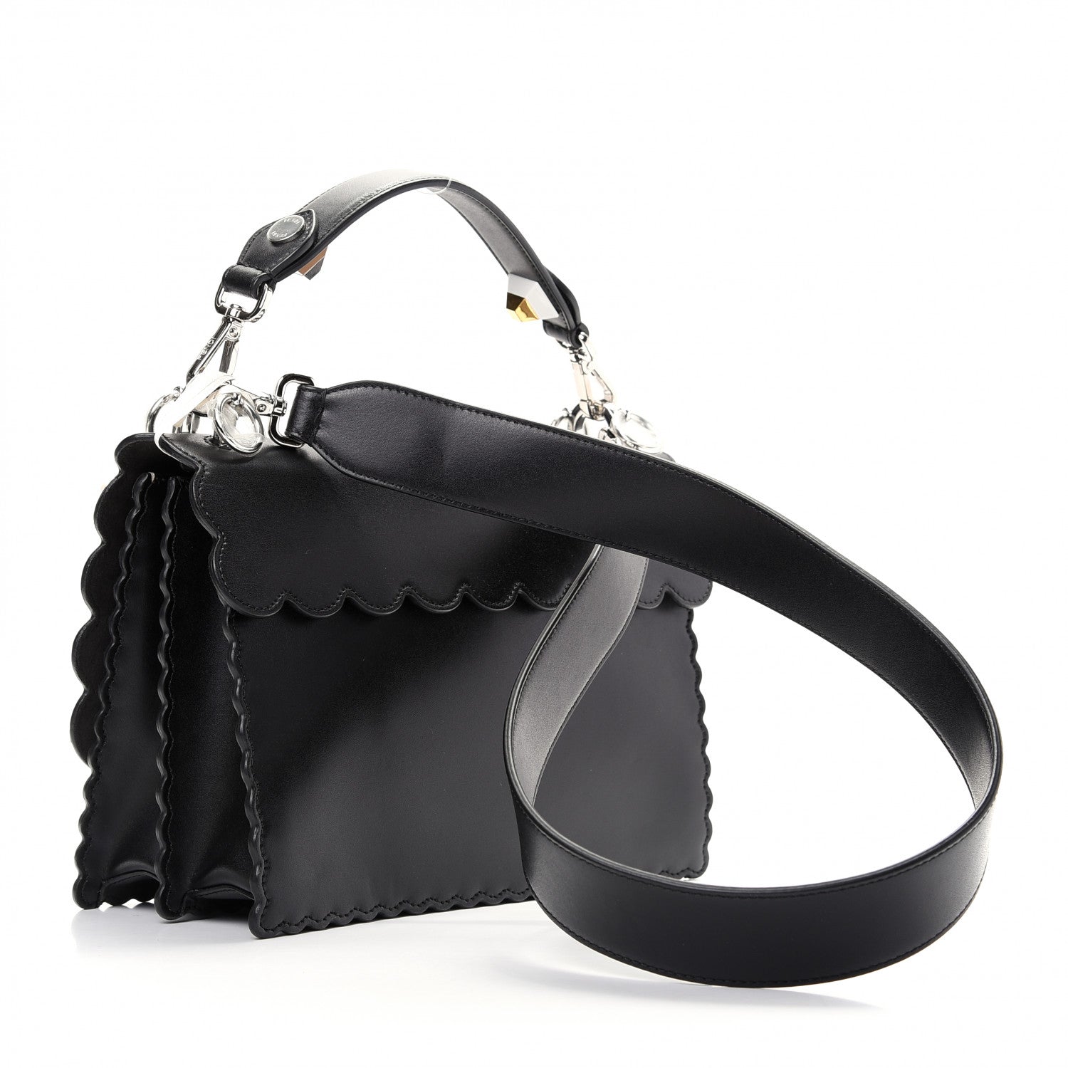 Fendi Camellia Pearl Bow Kan Bag Flap Travel Bag