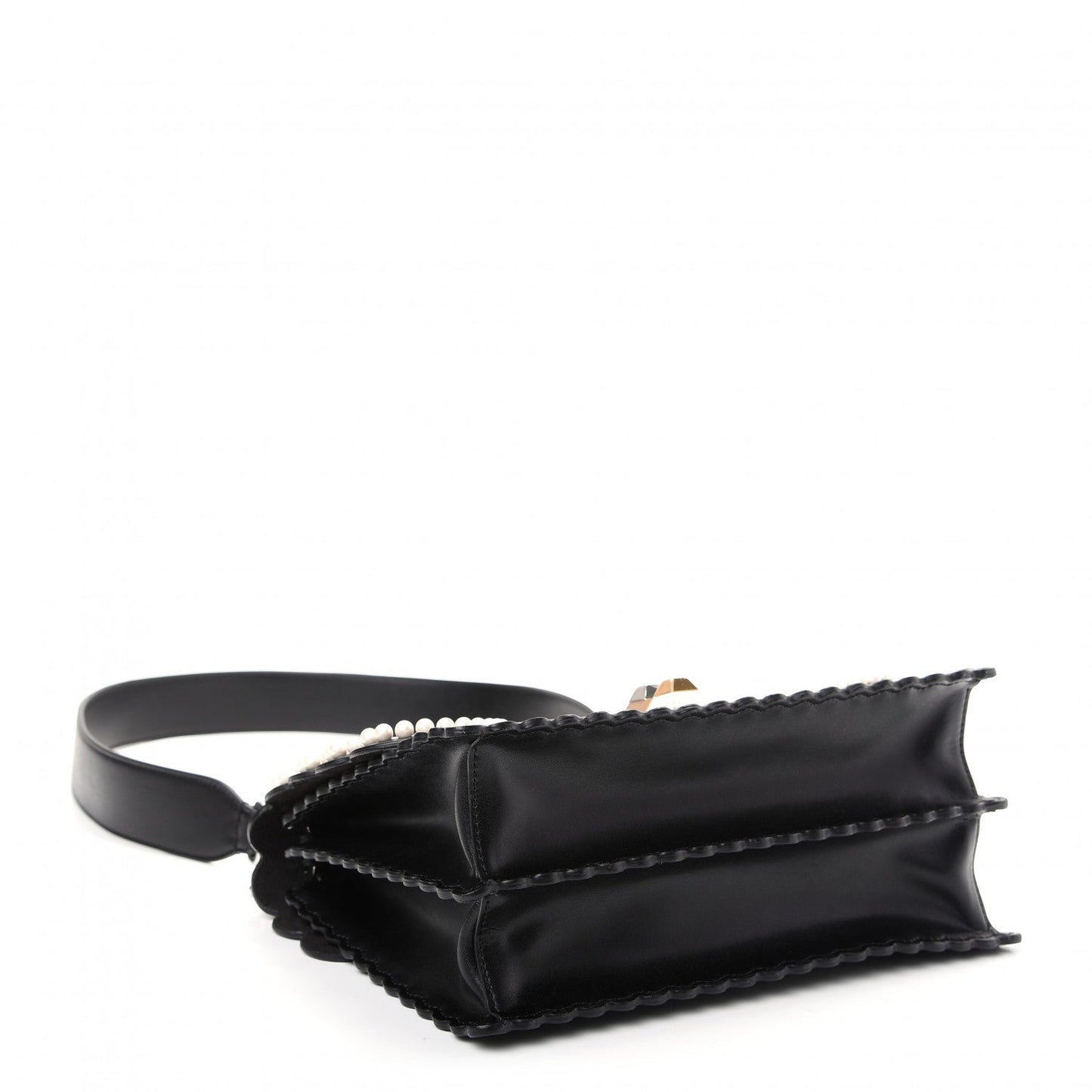 Fendi Camellia Pearl Bow Kan Bag Flap Travel Bag