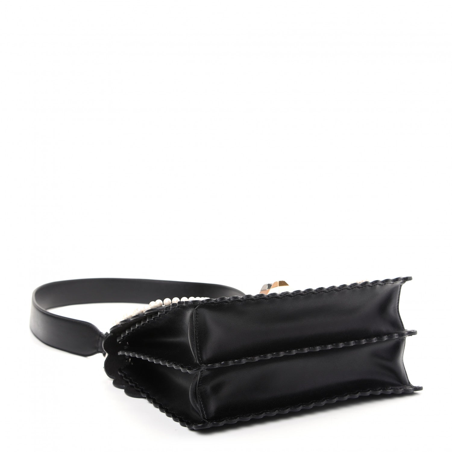 Fendi Camellia Pearl Bow Kan Bag Flap Travel Bag