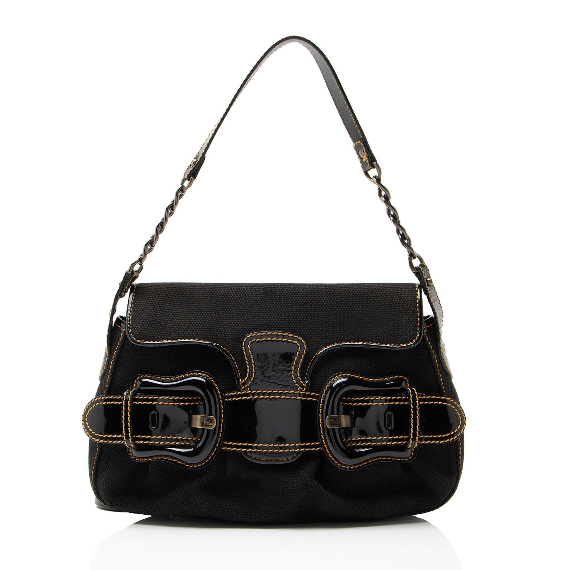 Fendi Bis Shoulder Bag Canvas