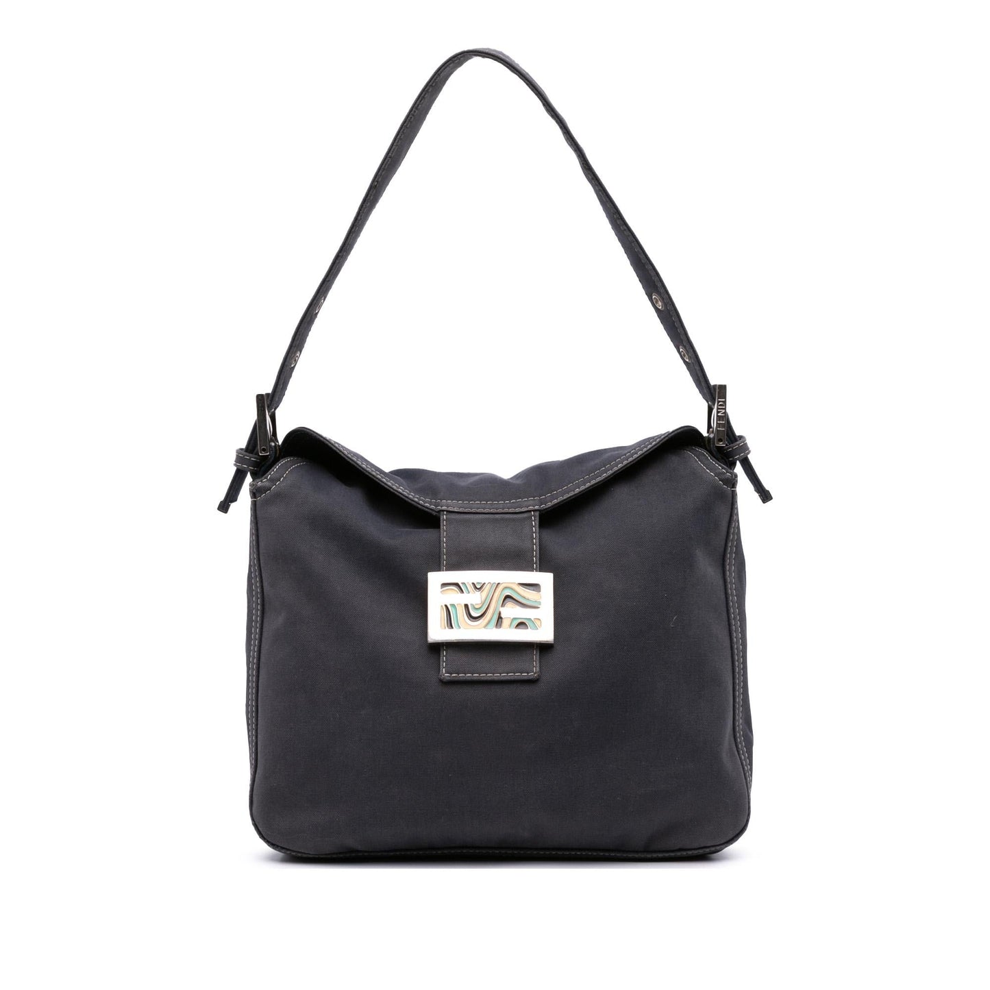 Fendi Ff Marble Double Shoulder Bag Canvas Flap