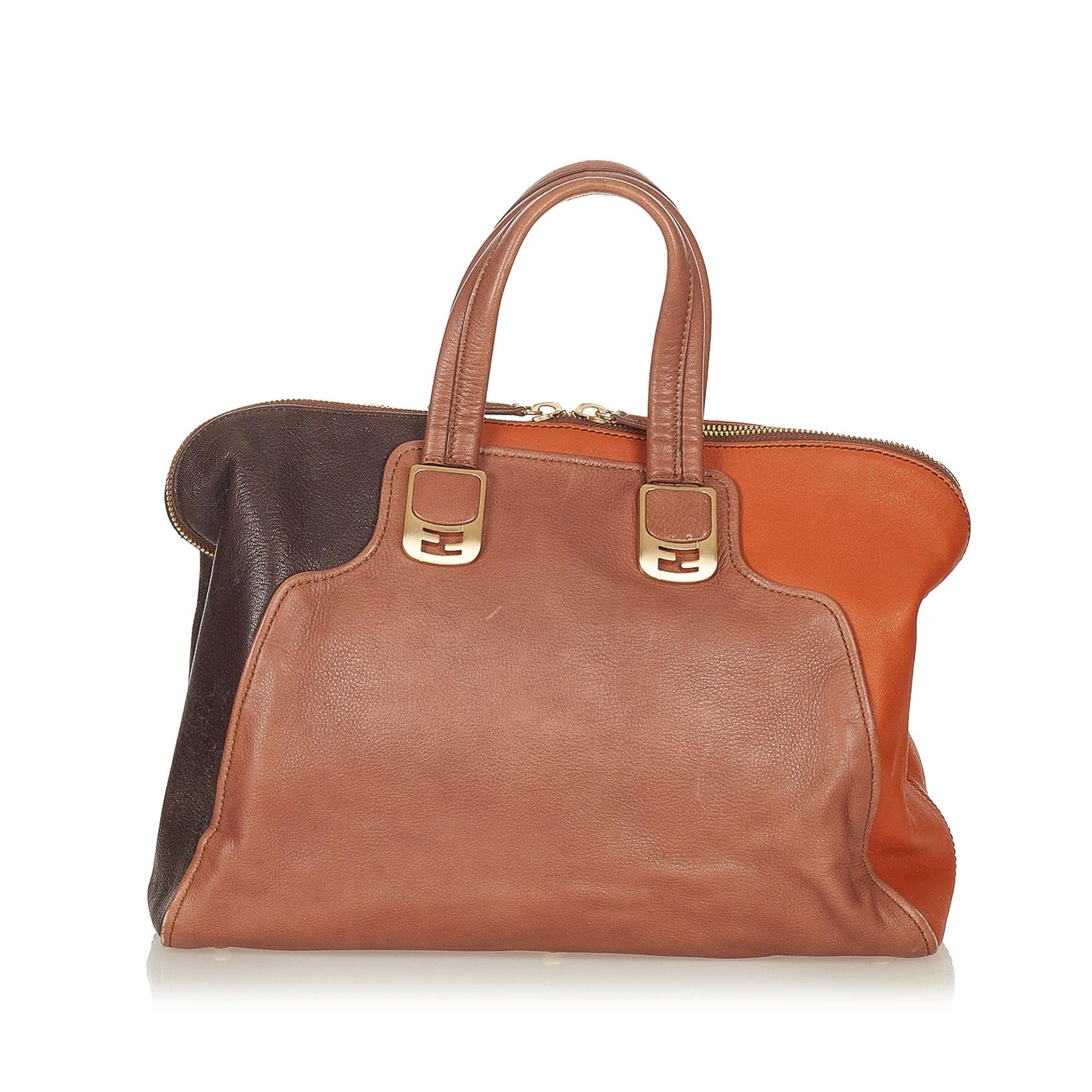 Fendi Colorblock Chameleon Handbag Shg Leather Satchel Bag