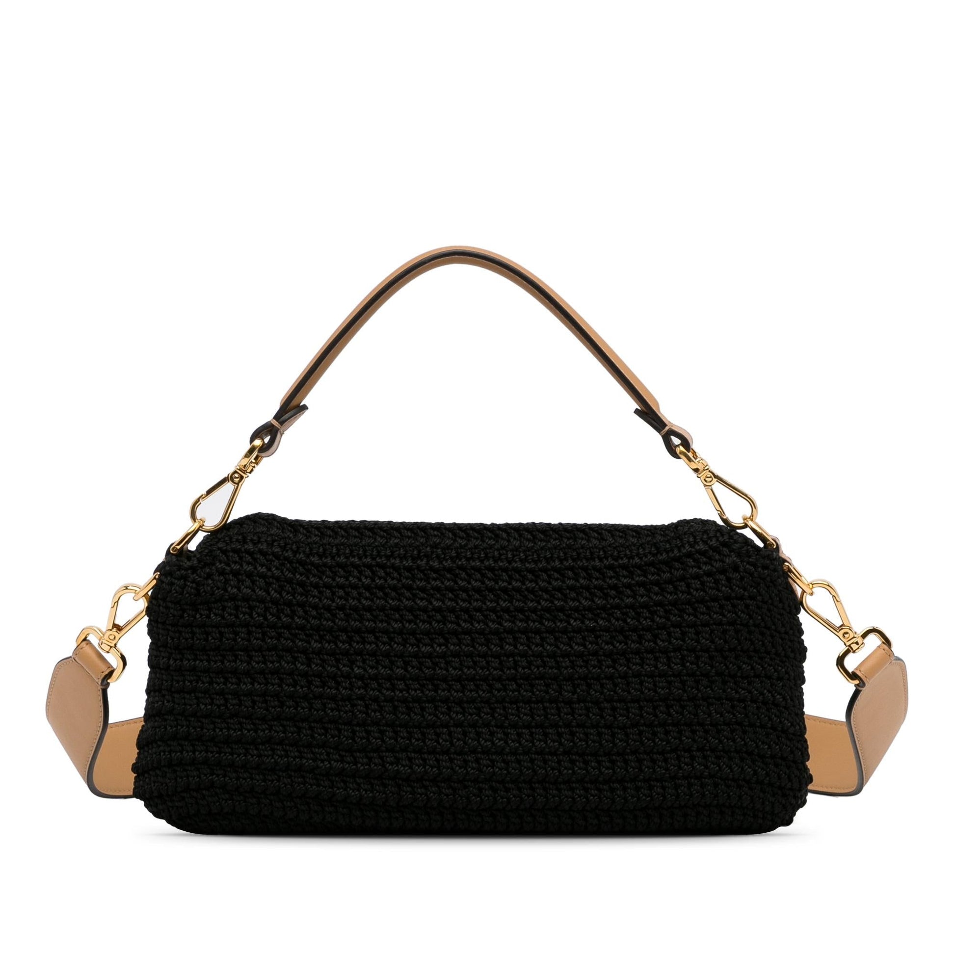 Fendi Crochet Baguette Satchel Shg Depvyd Raffia Satchel Bag