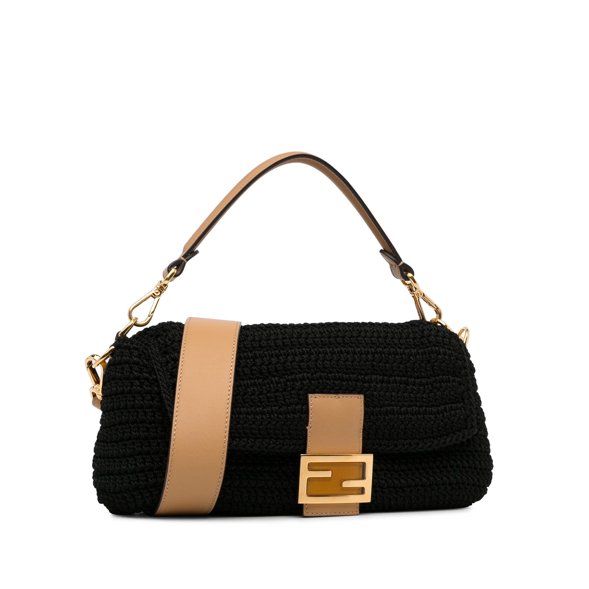 Fendi Crochet Baguette Satchel Shg Depvyd Raffia Satchel Bag