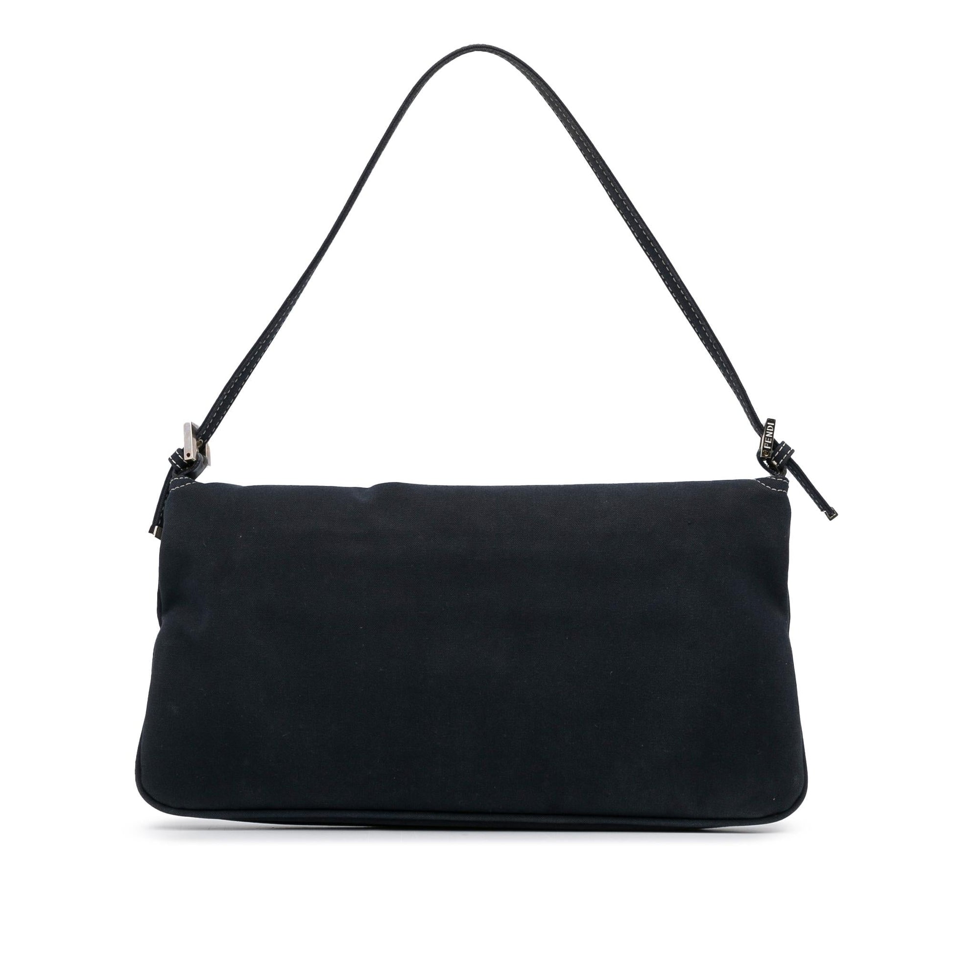 Fendi Double Baguette Shg J7Tzh1 Handbag Denim Flap Shoulder Bag