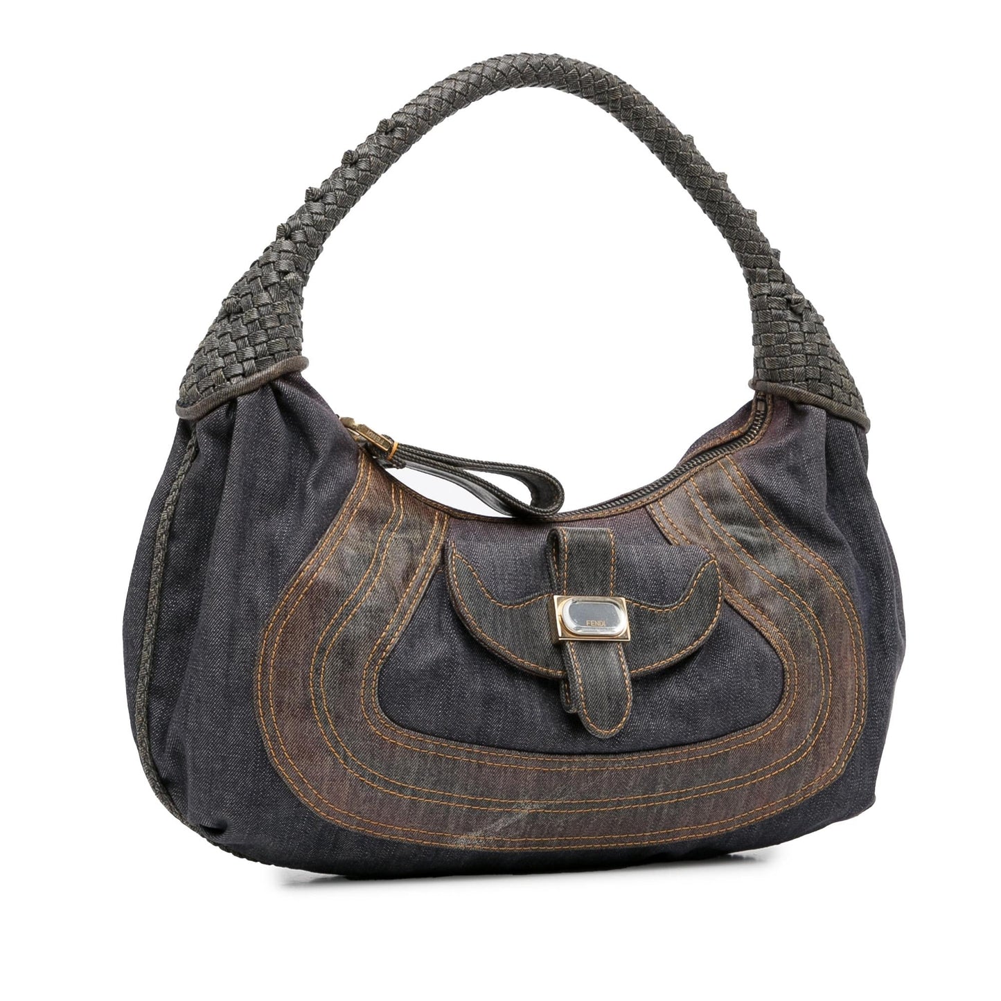 Fendi Spy Hobo Shg Txb2Ws Denim Shoulder Bag