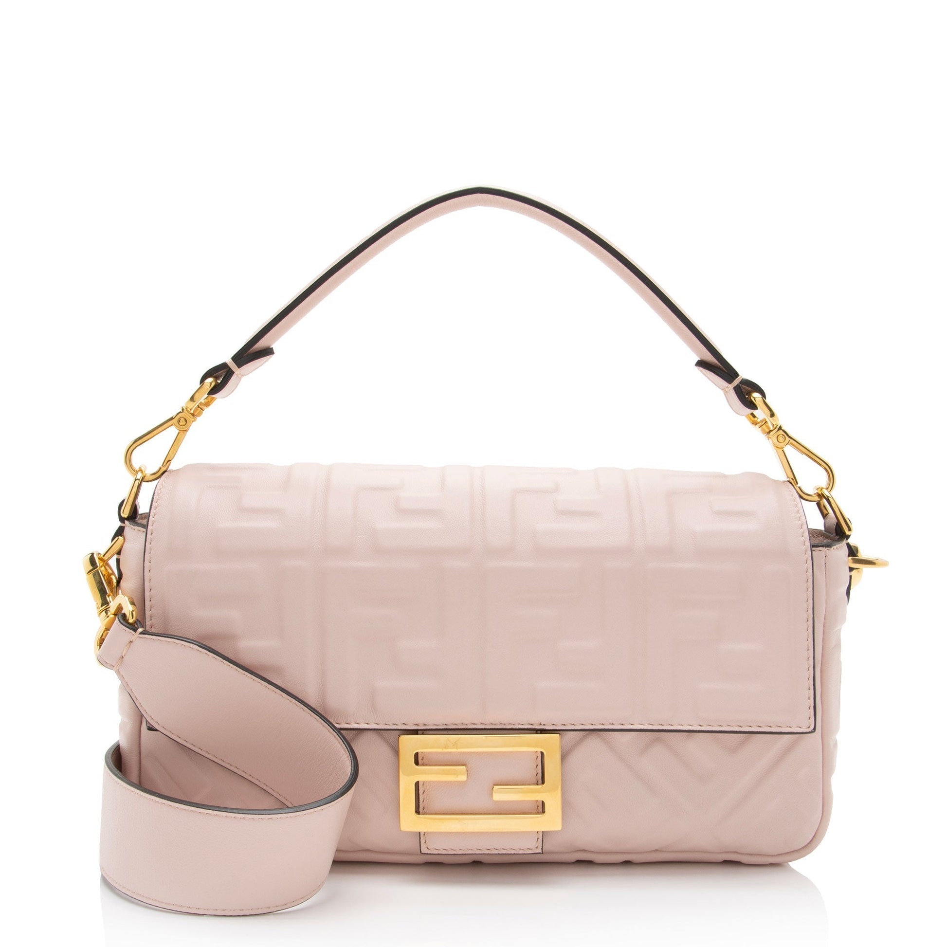 Fendi Ff Baguette Shoulder Bag Shf Sc62Ds Leather Embossed