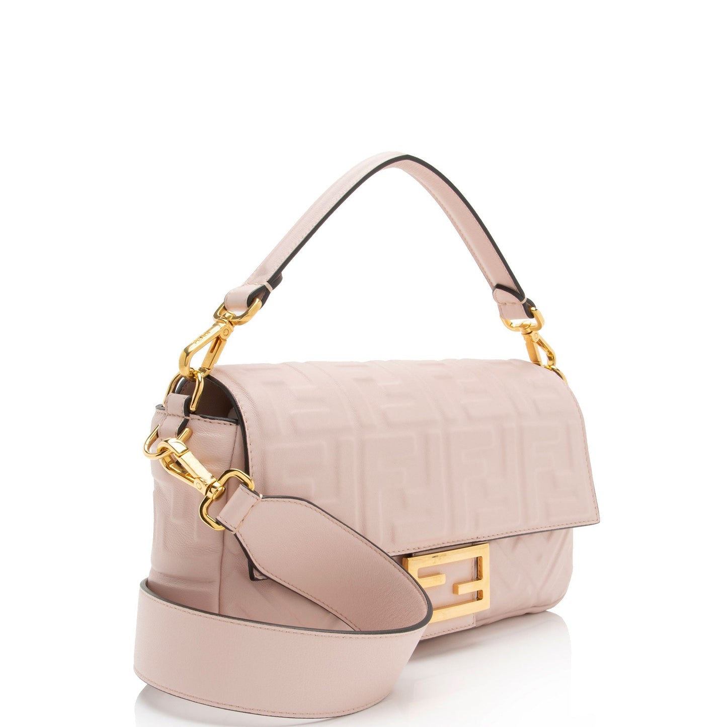 Fendi Ff Baguette Shoulder Bag Shf Sc62Ds Leather Embossed