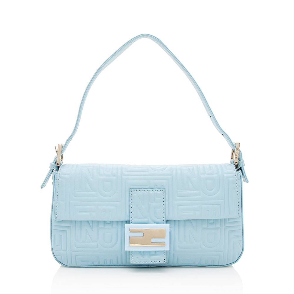 Fendi Nappa Baguette Shoulder Bag Shf Leather Embossed