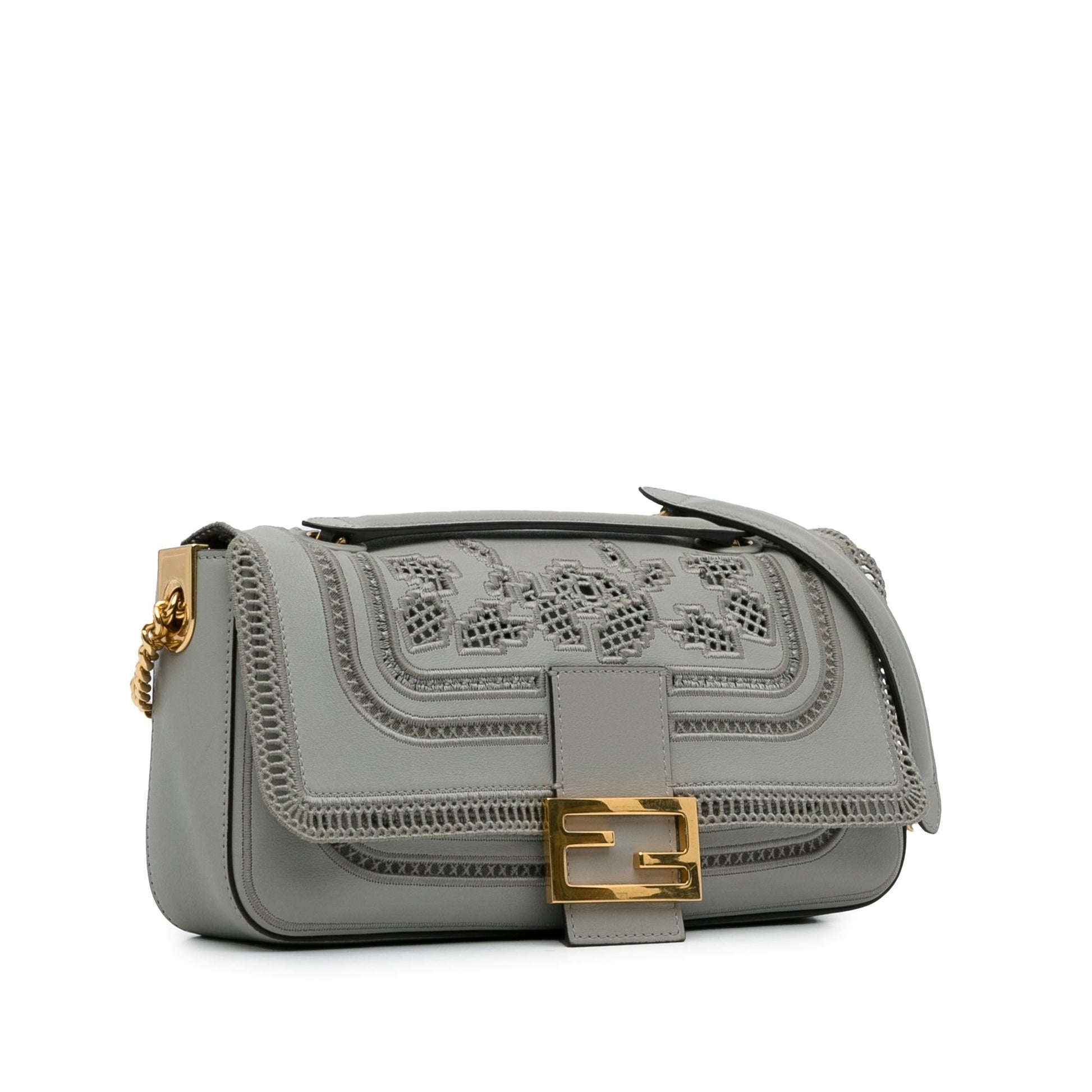 Fendi Lace Baguette Shg Zdsyop Shoulder Bag Chain Embroidered