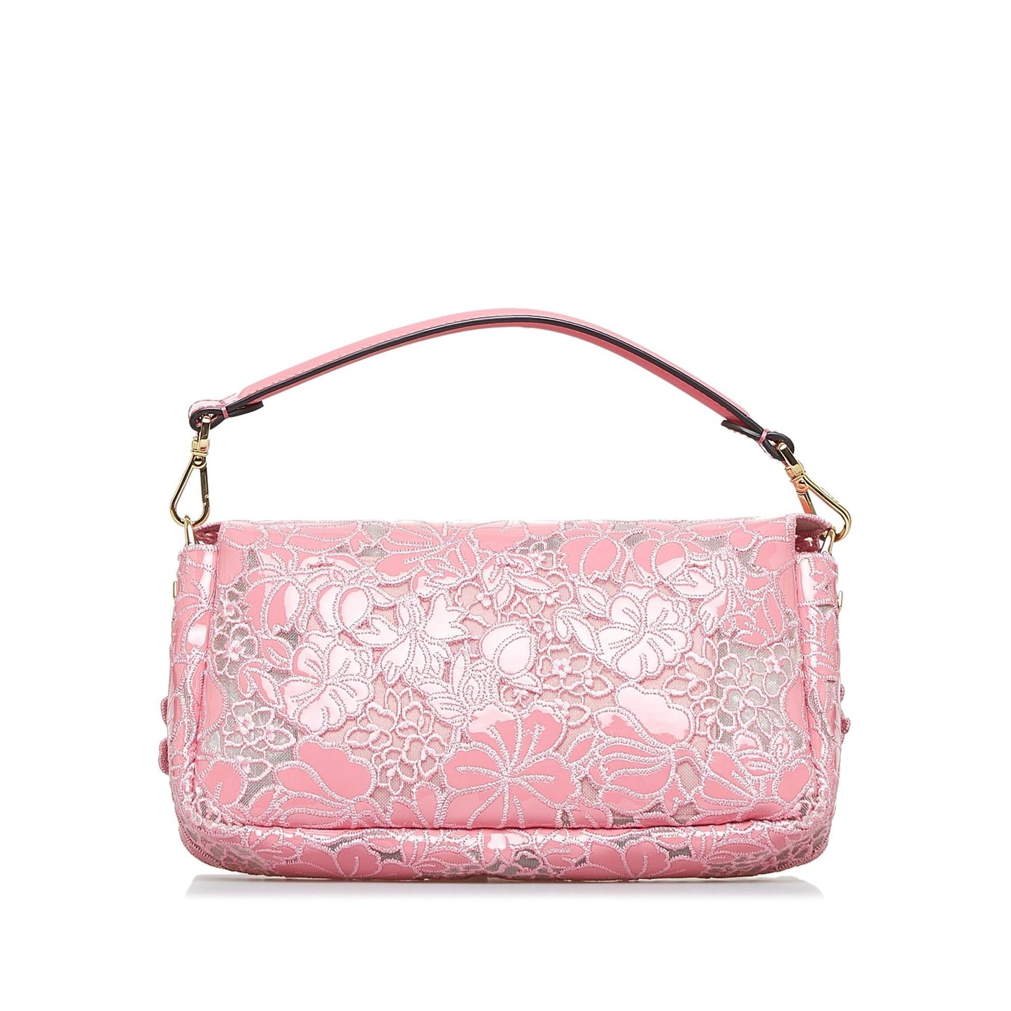 Fendi Lace Baguette Shg Glr2R8 Satchel Bag Embroidered