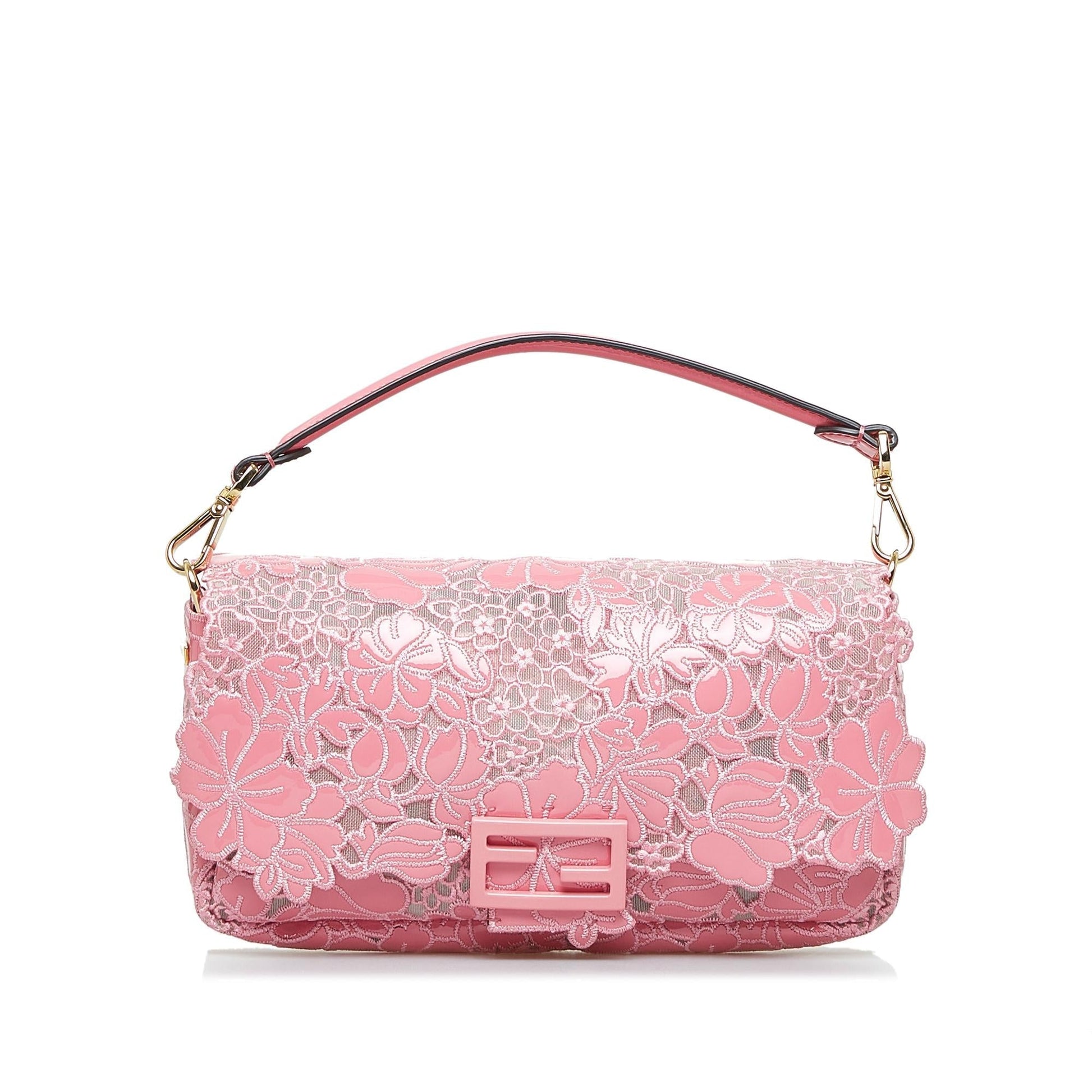 Fendi Lace Baguette Shg Pcqc93 Satchel Bag Embroidered