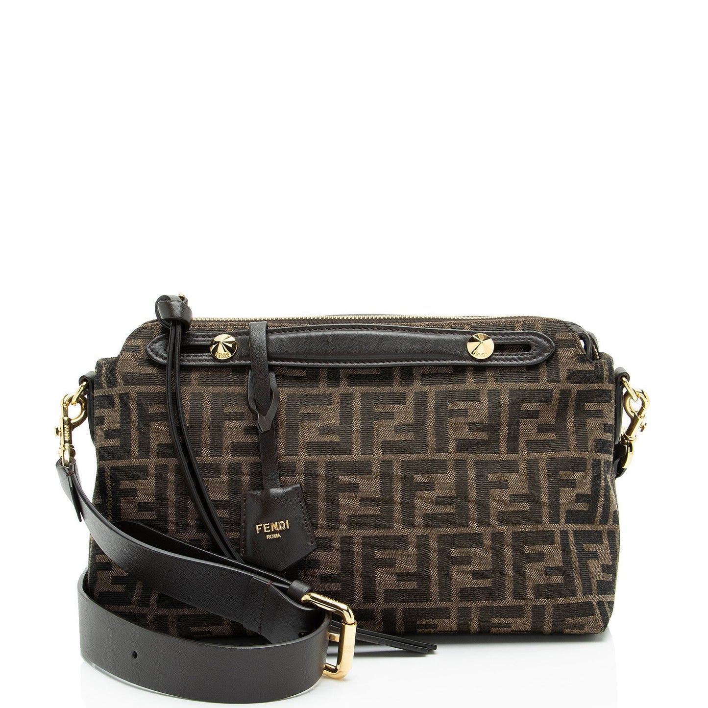 Fendi Ff By The Way Soft Boston Bag Canvas Medium Satchel Bag