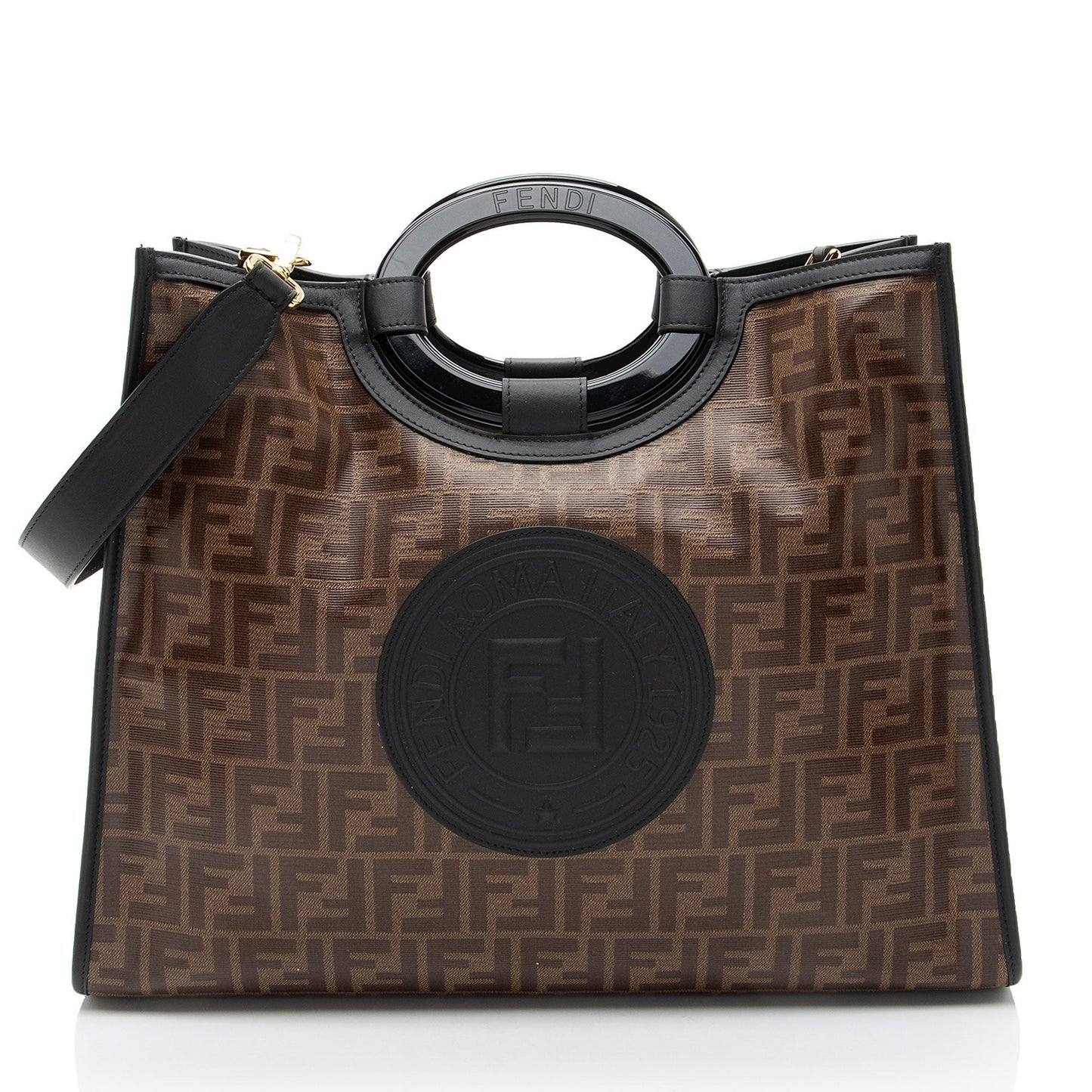 Fendi Ff Coated Runaway Shopper Tote Canvas Tote Bag