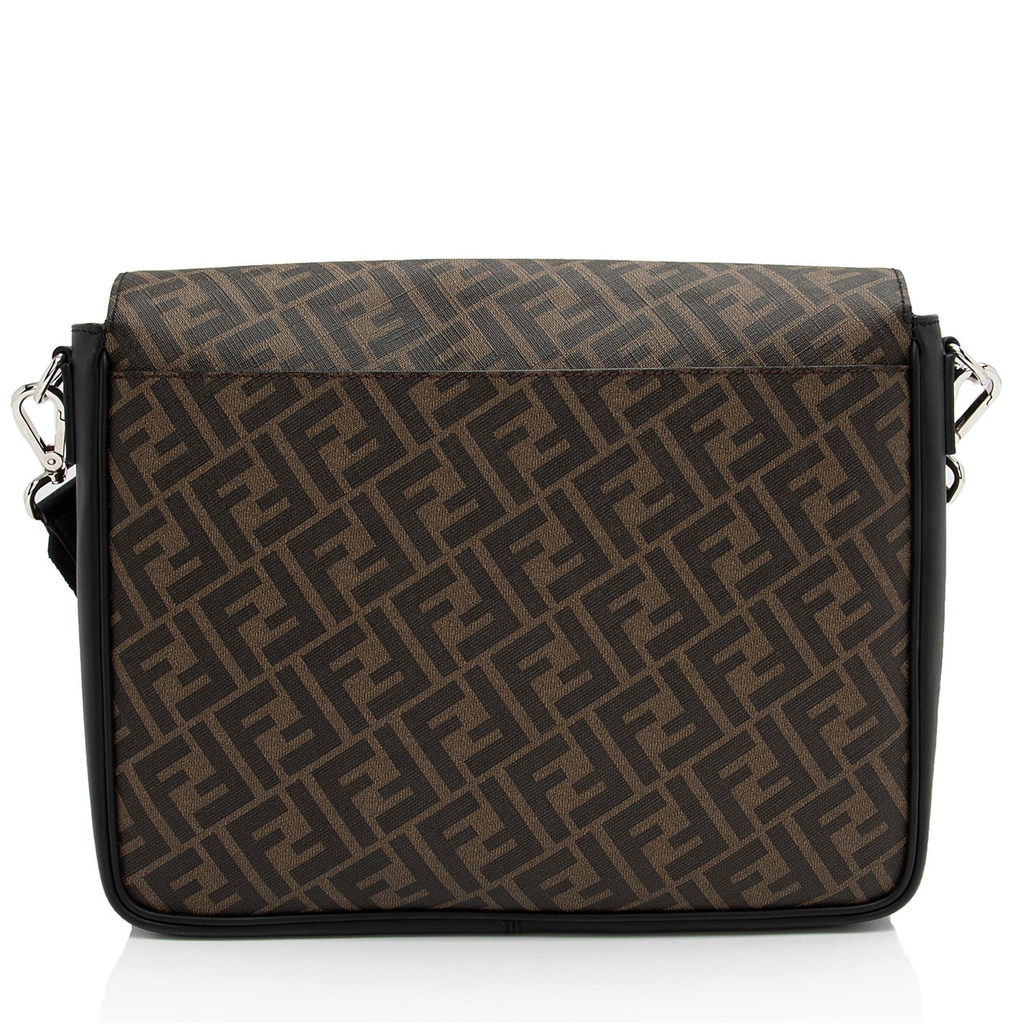 Fendi Ff Coated Diagonal Messenger Shf Tikzey Leather Canvas Shoulder Bag