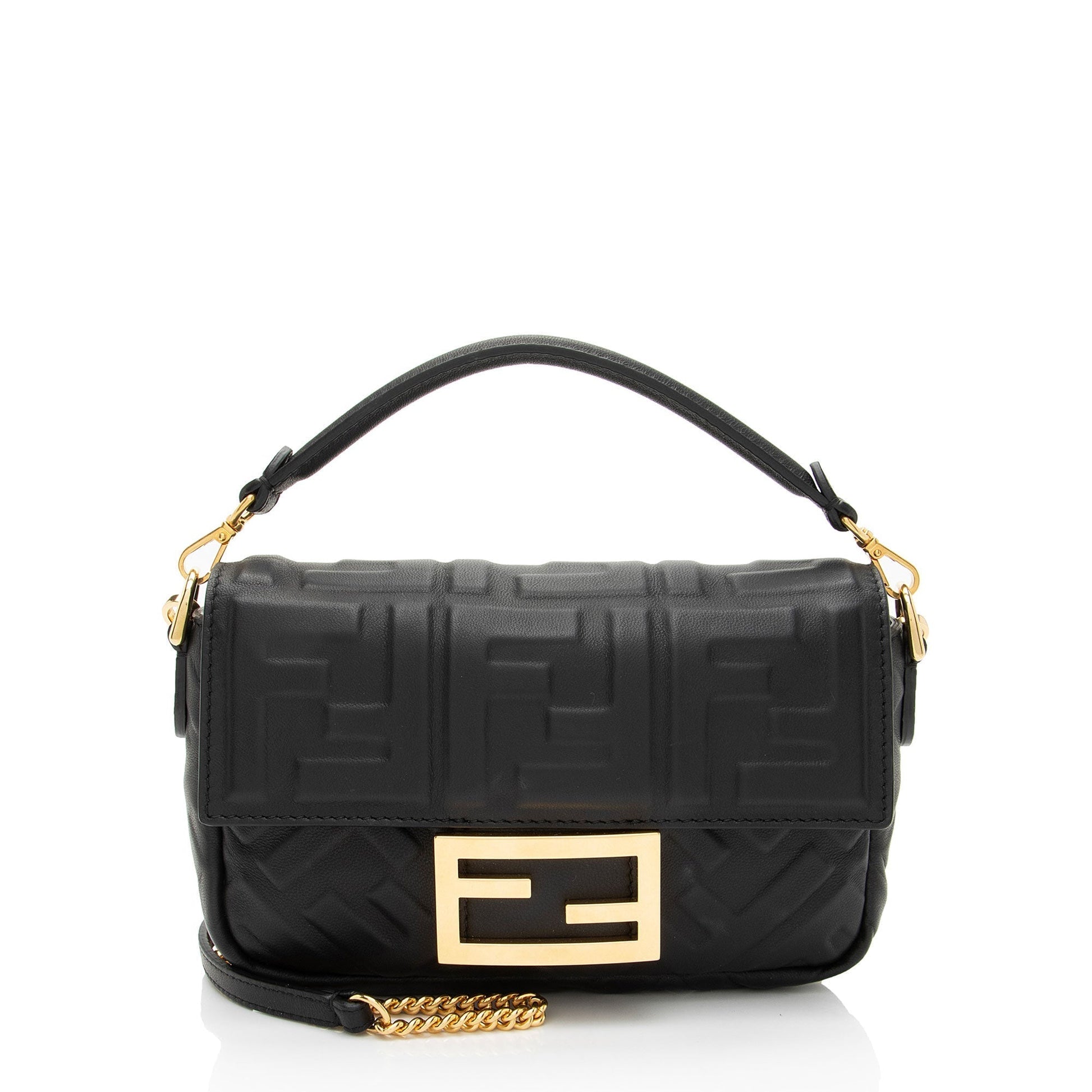 Fendi Ff Baguette Shoulder Bag Mini Embossed Baguette Shoulder Bag