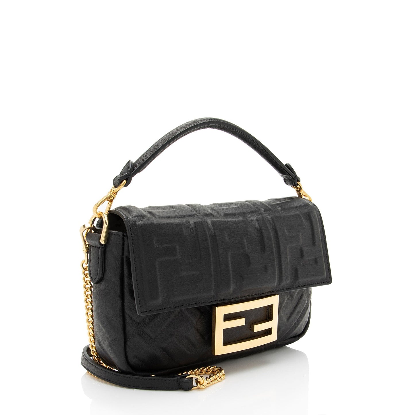 Fendi Ff Baguette Shoulder Bag Mini Embossed Baguette Shoulder Bag
