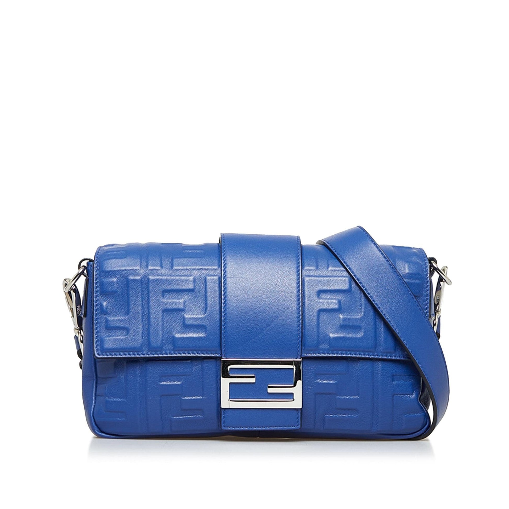 Fendi Ff Baguette Shg P97Pm4 Satchel Bag Embossed