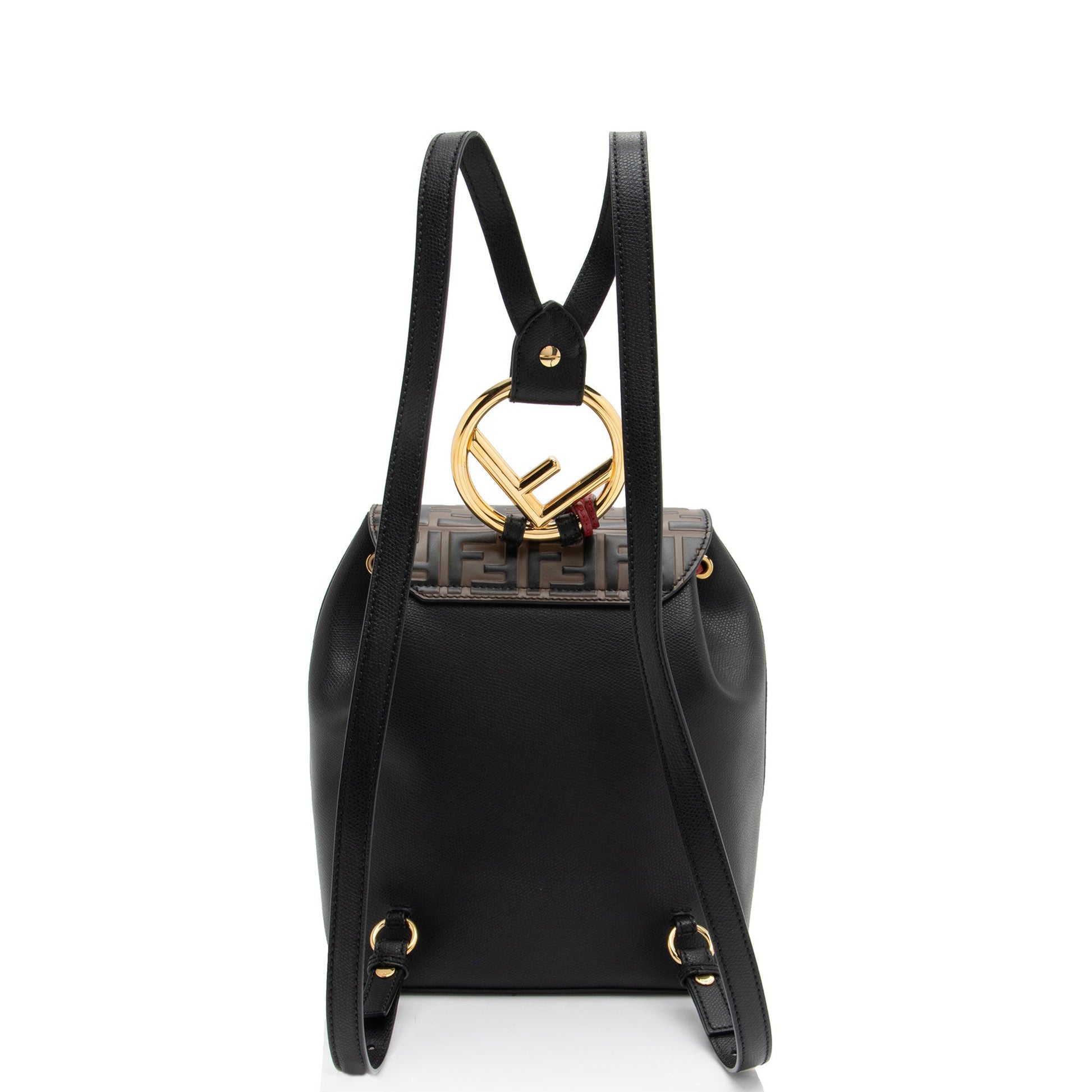 Fendi Ff Calfskin Cruise Bico Backpack Embossed Shoulder Bag