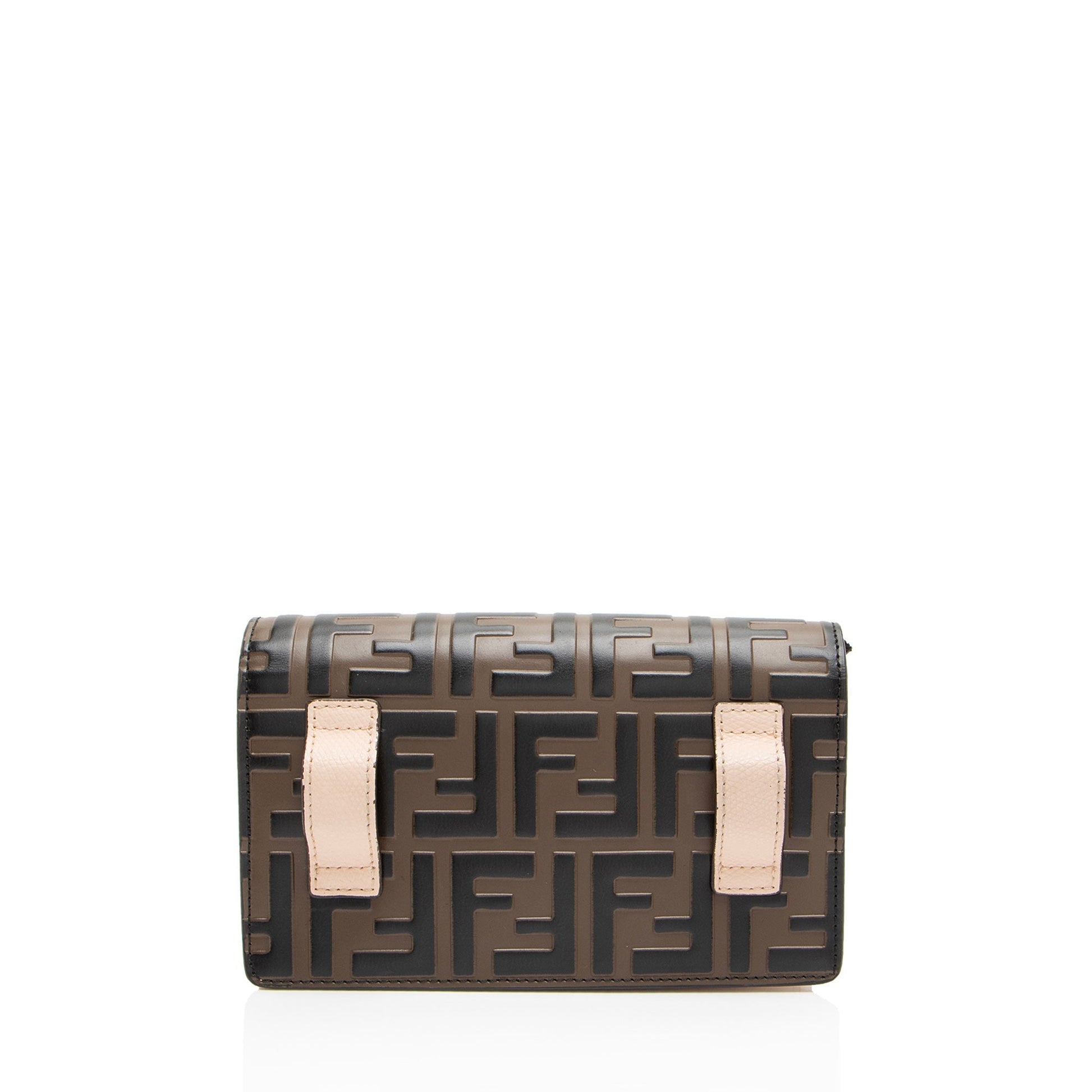 Fendi Ff Calfskin Ff Crossbody Embossed Crossbody Bag