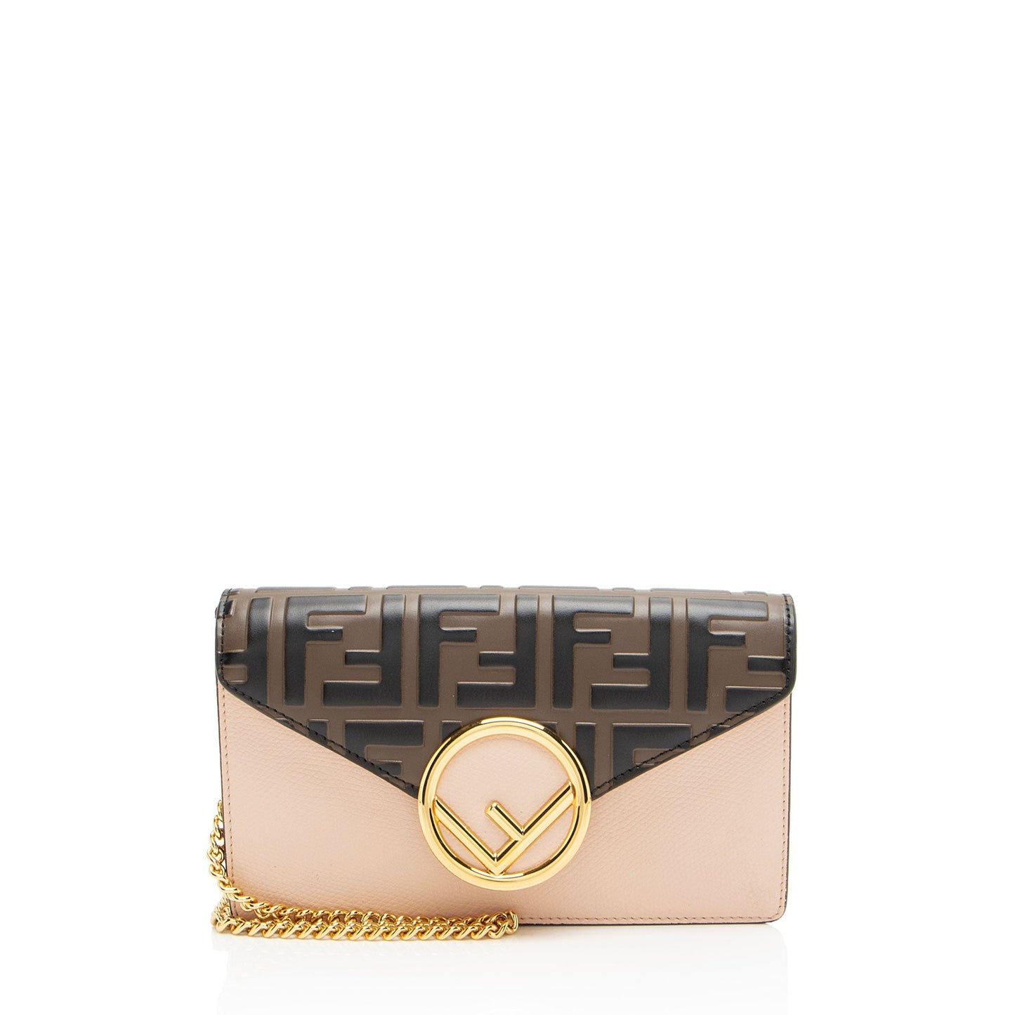 Fendi Ff Calfskin Ff Crossbody Embossed Crossbody Bag