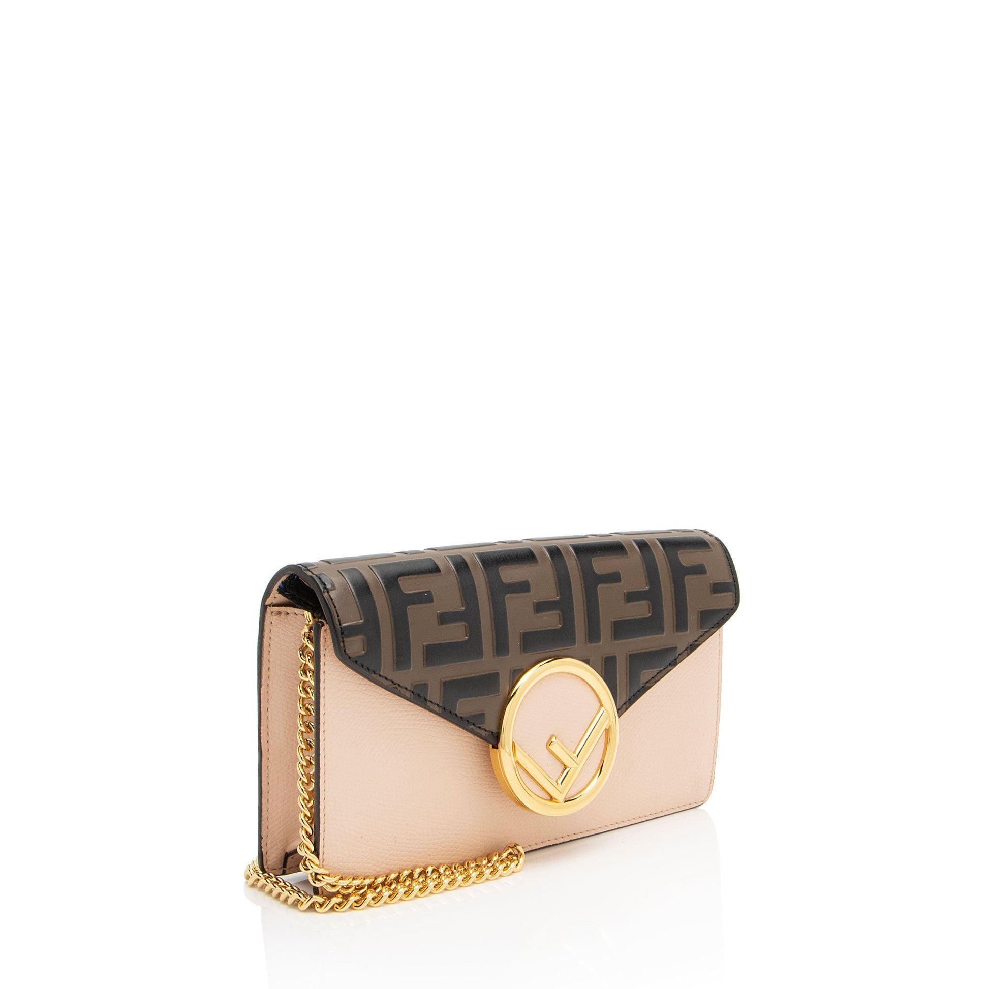 Fendi Ff Calfskin Ff Crossbody Embossed Crossbody Bag