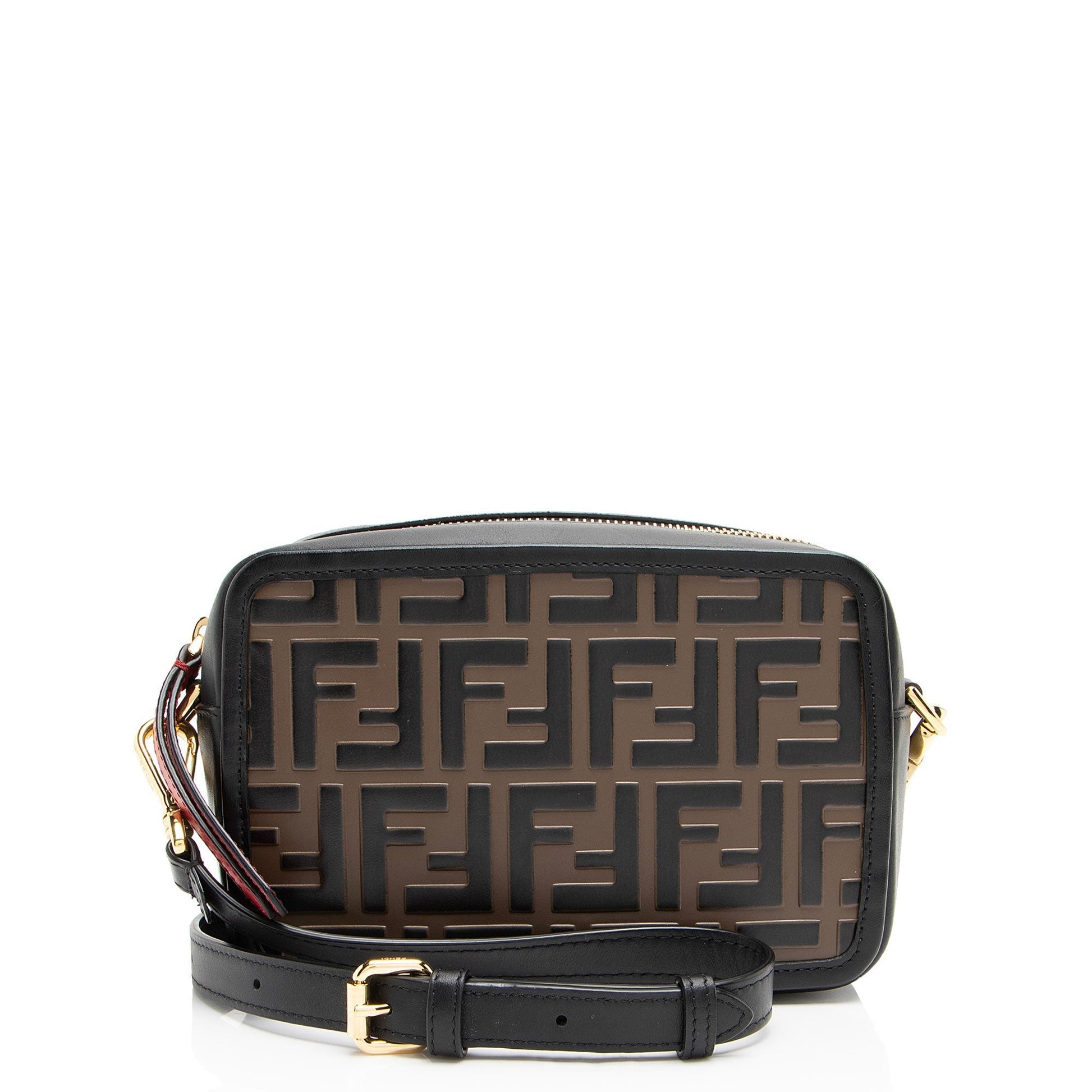 Fendi Ff Calfskin Camera Bag Mini Embossed Crossbody Bag
