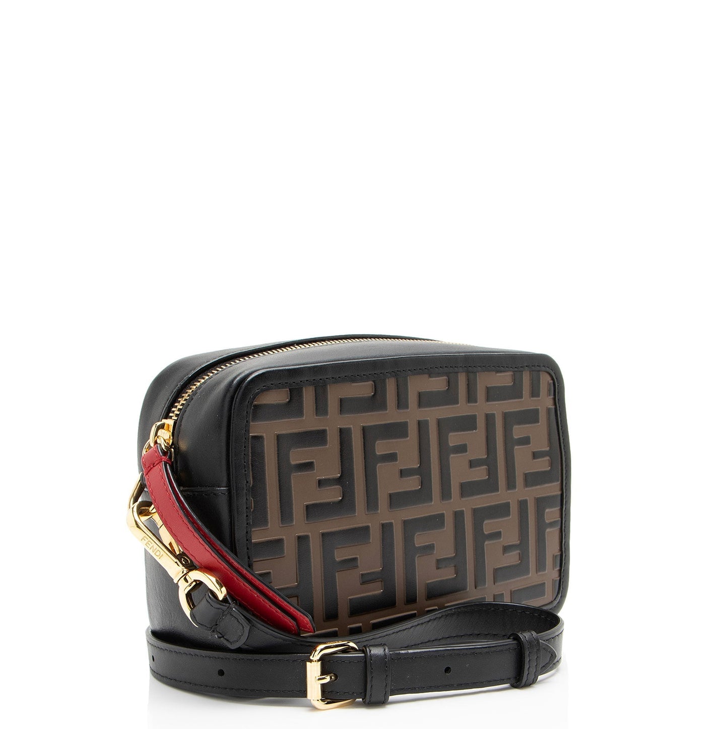 Fendi Ff Calfskin Camera Bag Mini Embossed Crossbody Bag