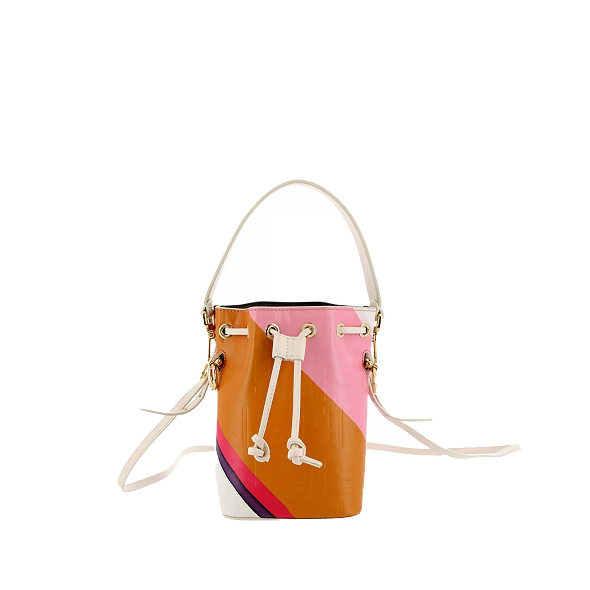Fendi Ff Striped Mon Tresor Bag Shg Ryqxmo Mini Embossed Bucket Shoulder Bag