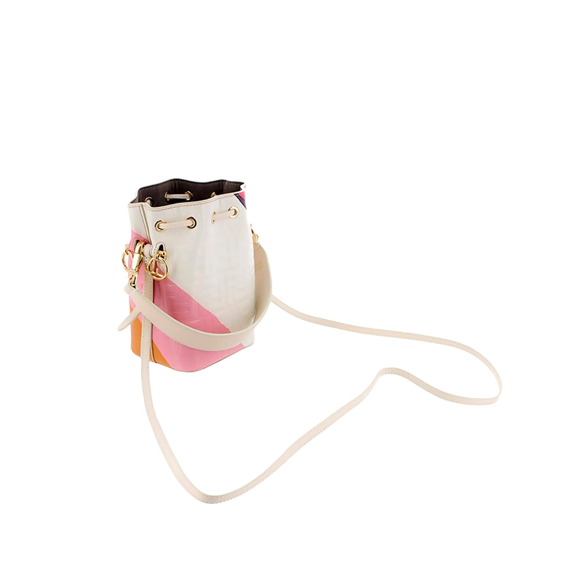 Fendi Ff Striped Mon Tresor Bag Shg Ryqxmo Mini Embossed Bucket Shoulder Bag