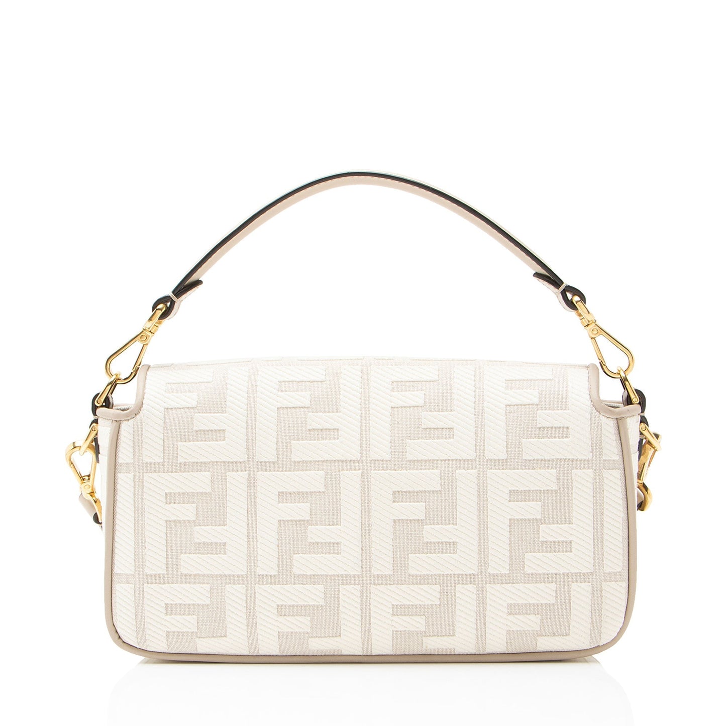 Fendi Ff Baguette Shoulder Bag Canvas Embroidered