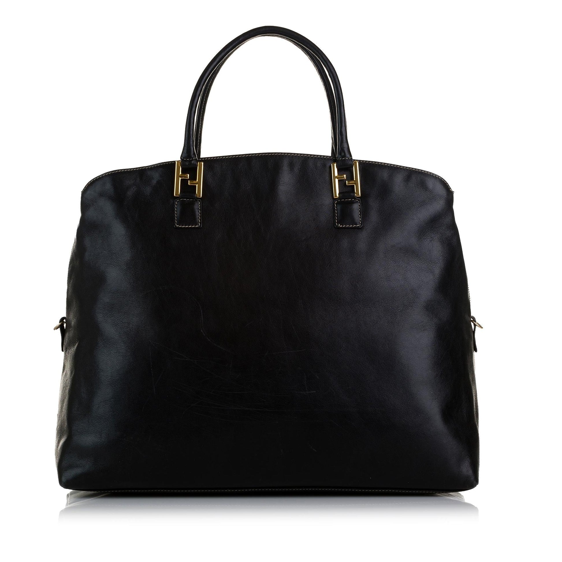 Fendi Ff Tote Shg Leather Tote Bag