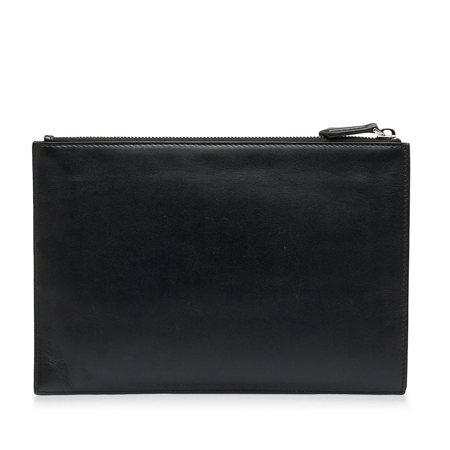 Fendi Ff Clutch Shg Pnk2Mm Leather Zip Clutch Bag