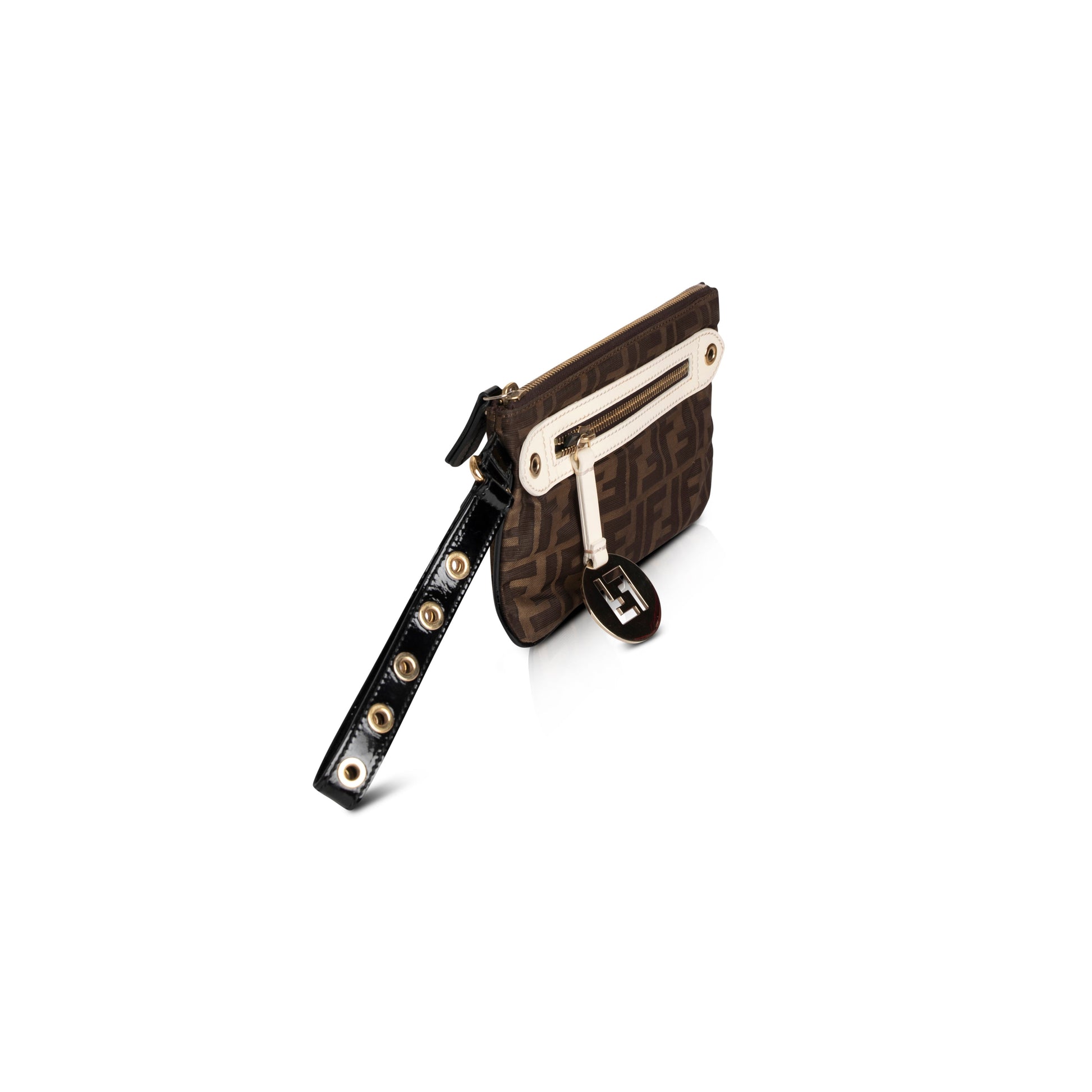 Fendi Ff Zucca Wristlet Travel Bag Canvas