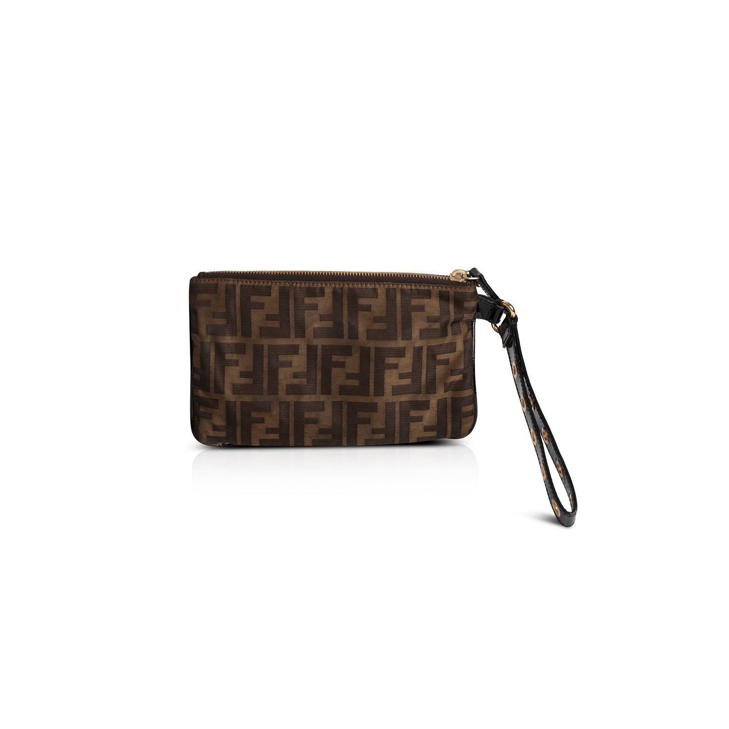 Fendi Ff Zucca Wristlet Travel Bag Canvas