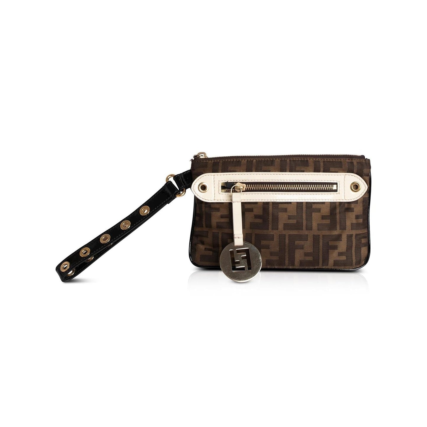 Fendi Ff Zucca Wristlet Travel Bag Canvas