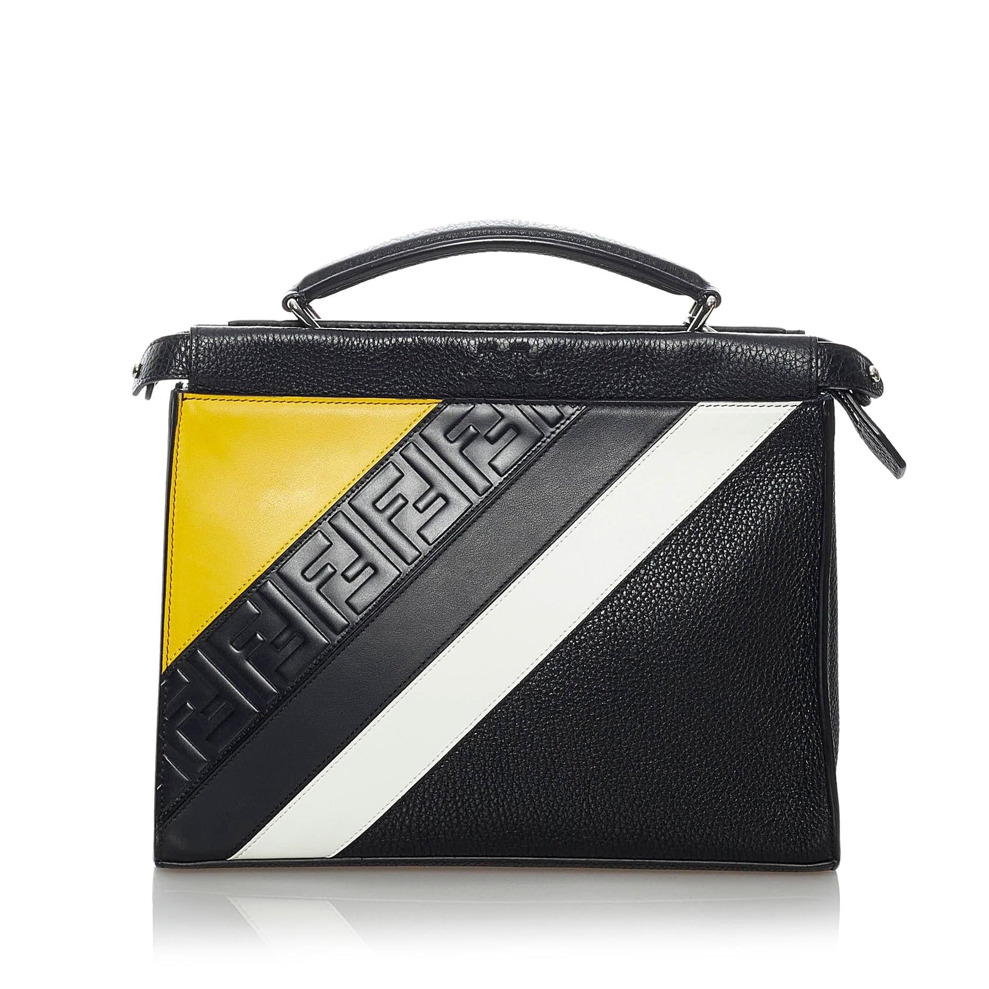 Fendi Mania Peekaboo Satchel Shg Leather Satchel Bag