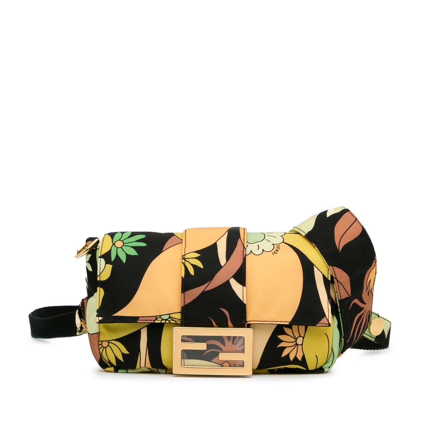 Fendi Floral Convertible Baguette Shg Uxfxrw Handbag Shoulder Bag