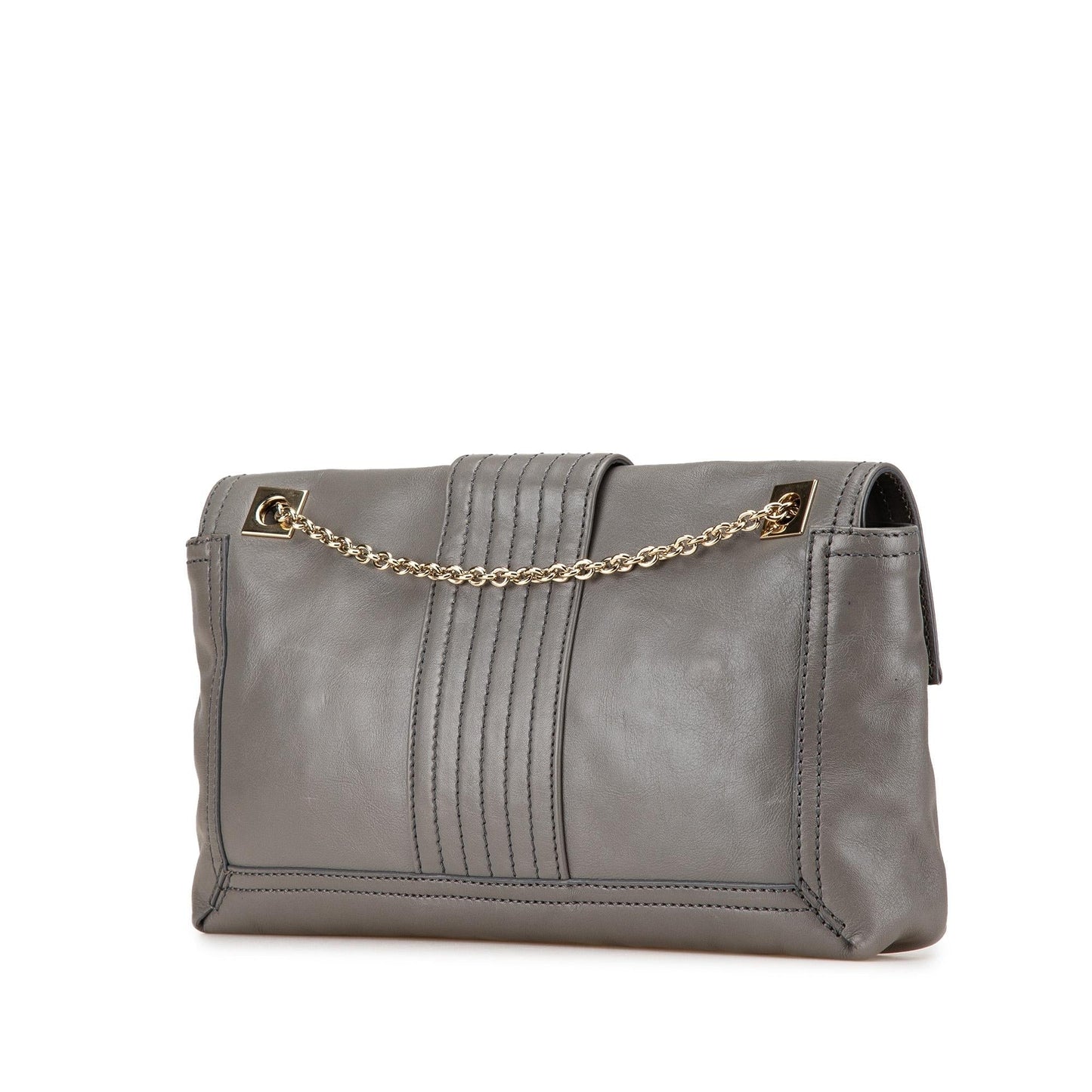 Fendi Glazed Baguette Crossbody Leather Chain Flap Shoulder Bag