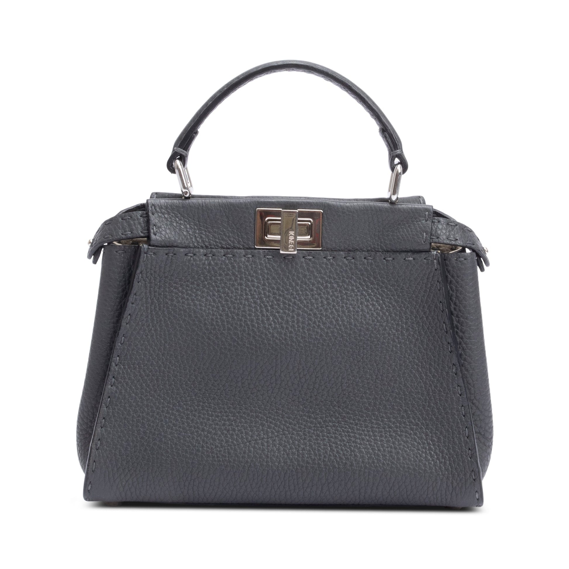 Fendi Grey Romano Selleria Peekaboo Bag Mini Travel Bag