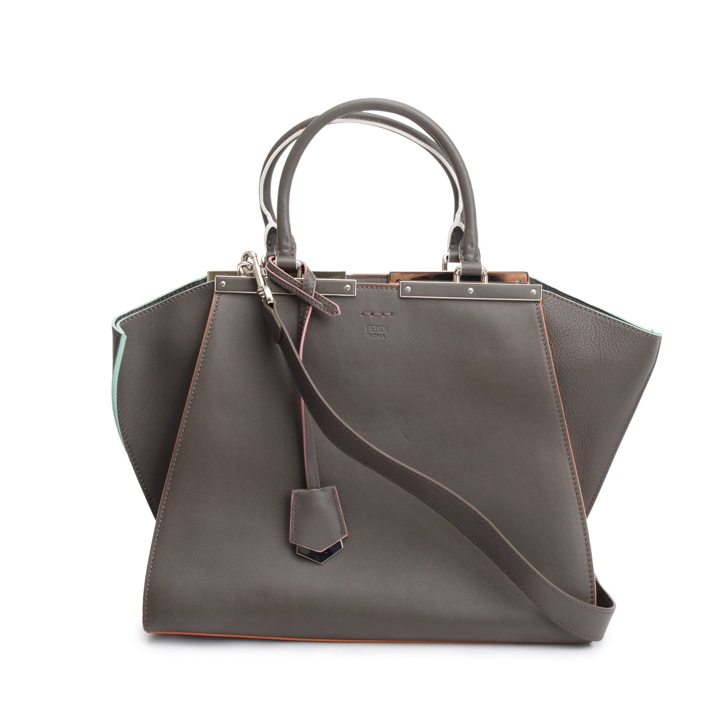 Fendi Grey Vitello Dolce Petite 3Jours Tote Tote Bag