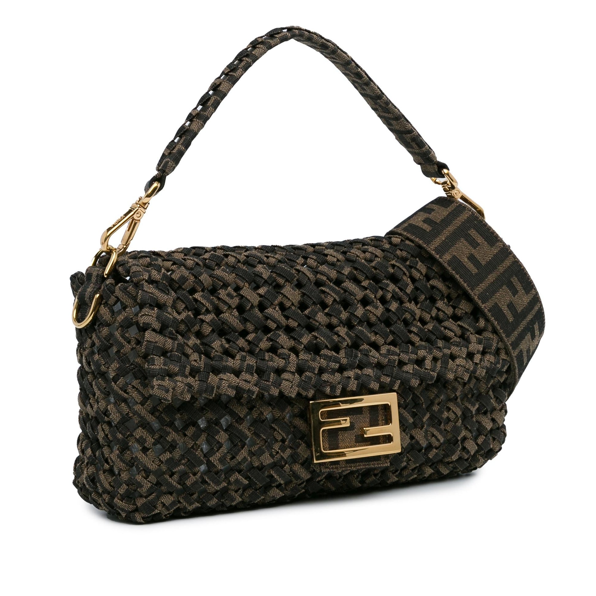 Fendi Interlaced Zucca Baguette Satchel Shg Cgxlr3 Canvas Satchel Bag