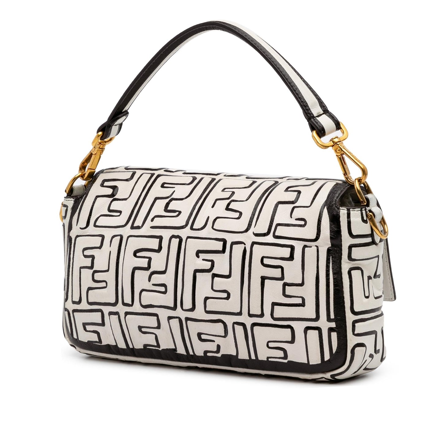Fendi Joshua Vides California Sky Baguette Satchel Leather Medium Embossed Satchel Bag