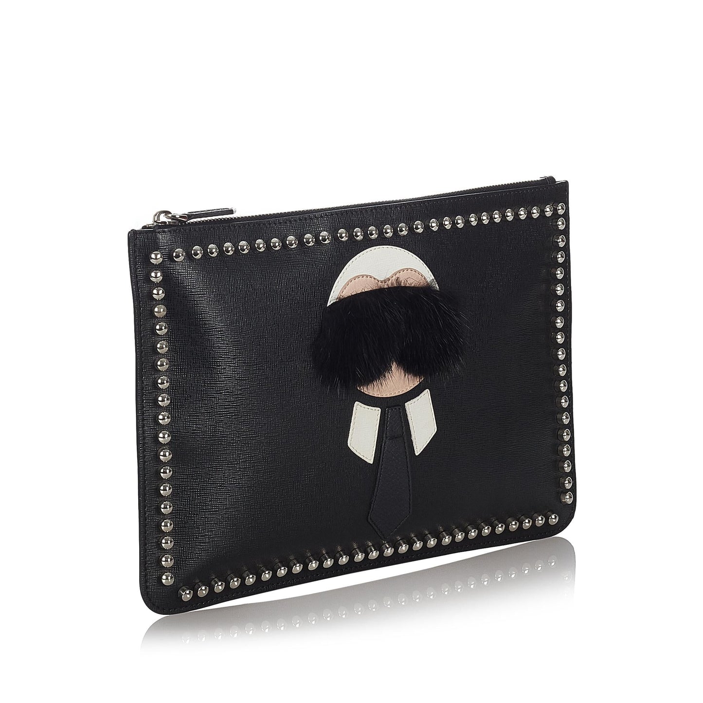 Fendi Karlito Clutch Bag Shg Leather