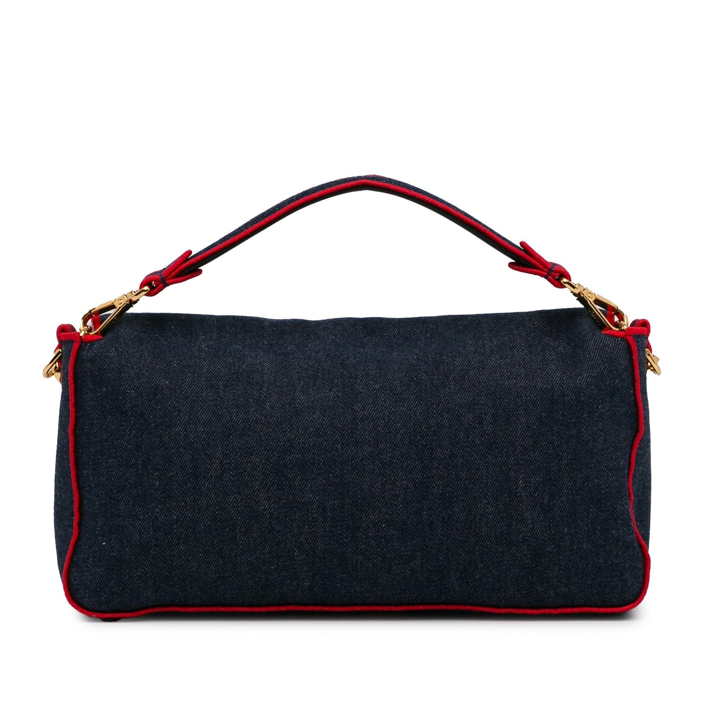 Fendi Baguette Satchel Shg Oouzqa Denim Large Satchel Bag
