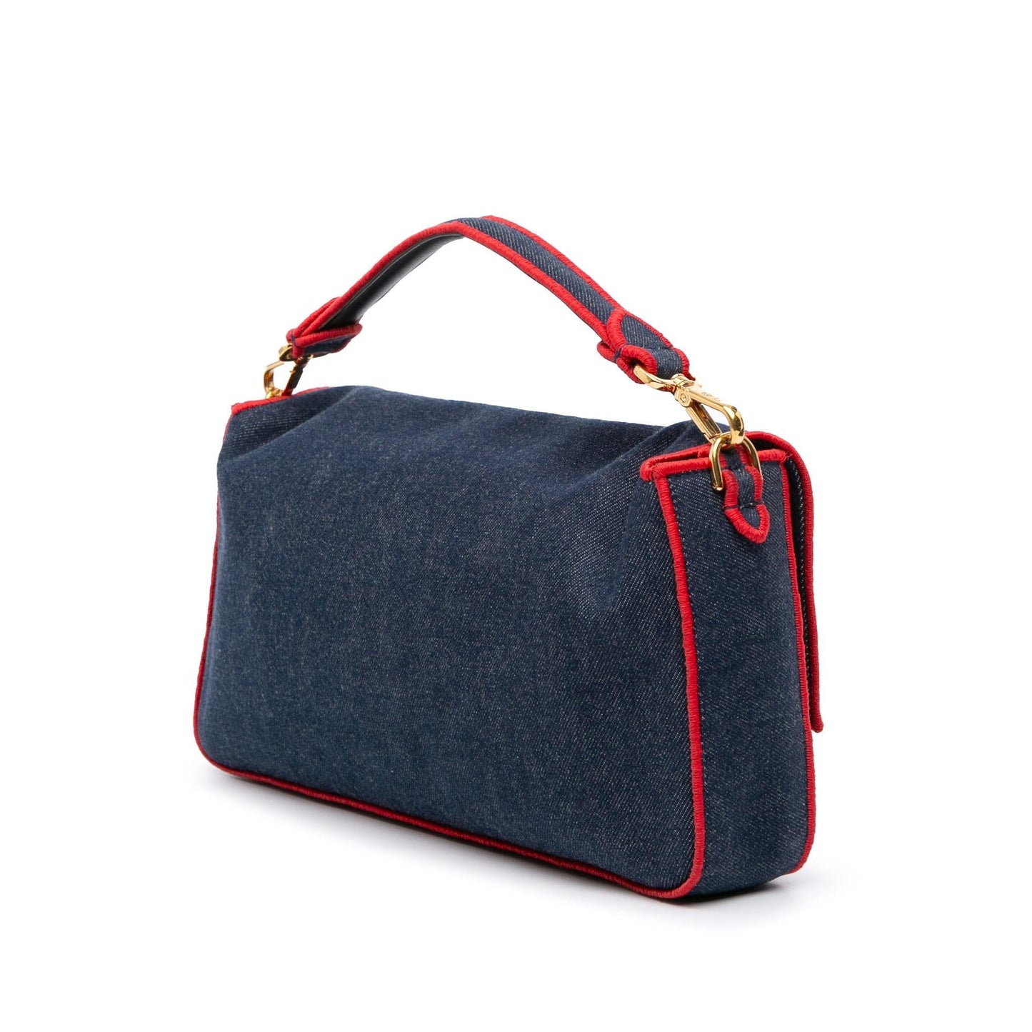 Fendi Baguette Satchel Denim Large Satchel Bag Denim Baguette Satchel