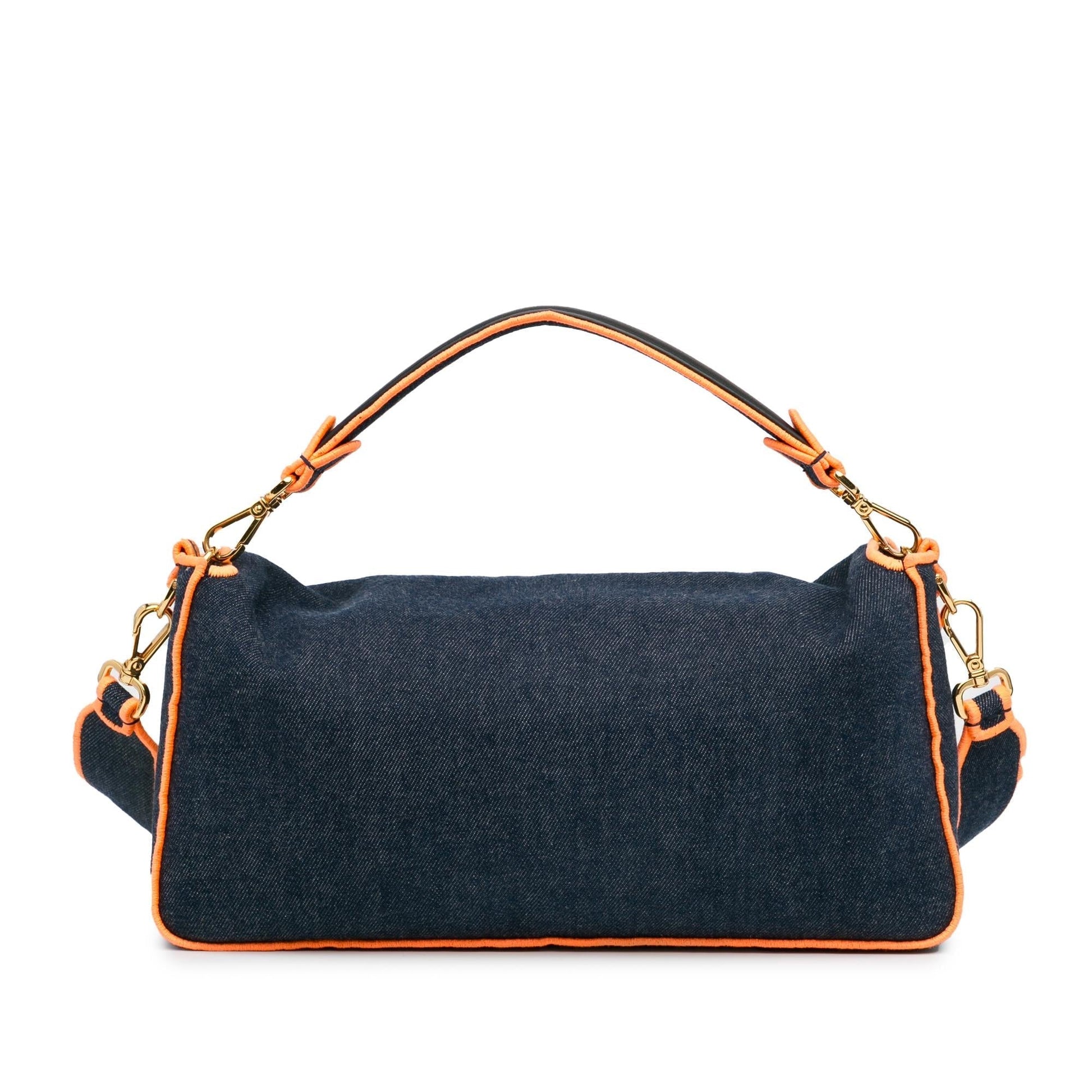 Fendi Baguette Satchel Denim Large Satchel Bag Baguette Satchel 1