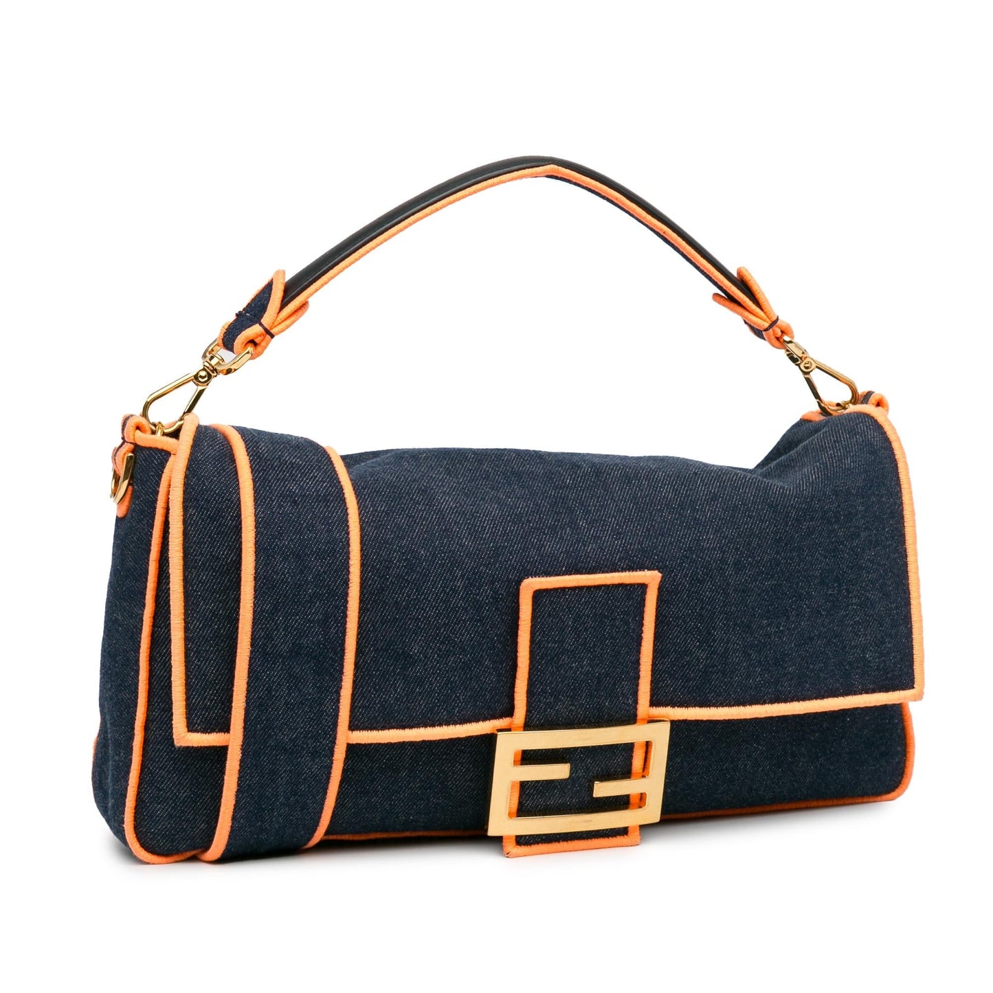 Fendi Baguette Satchel Denim Large Satchel Bag Baguette Satchel 1