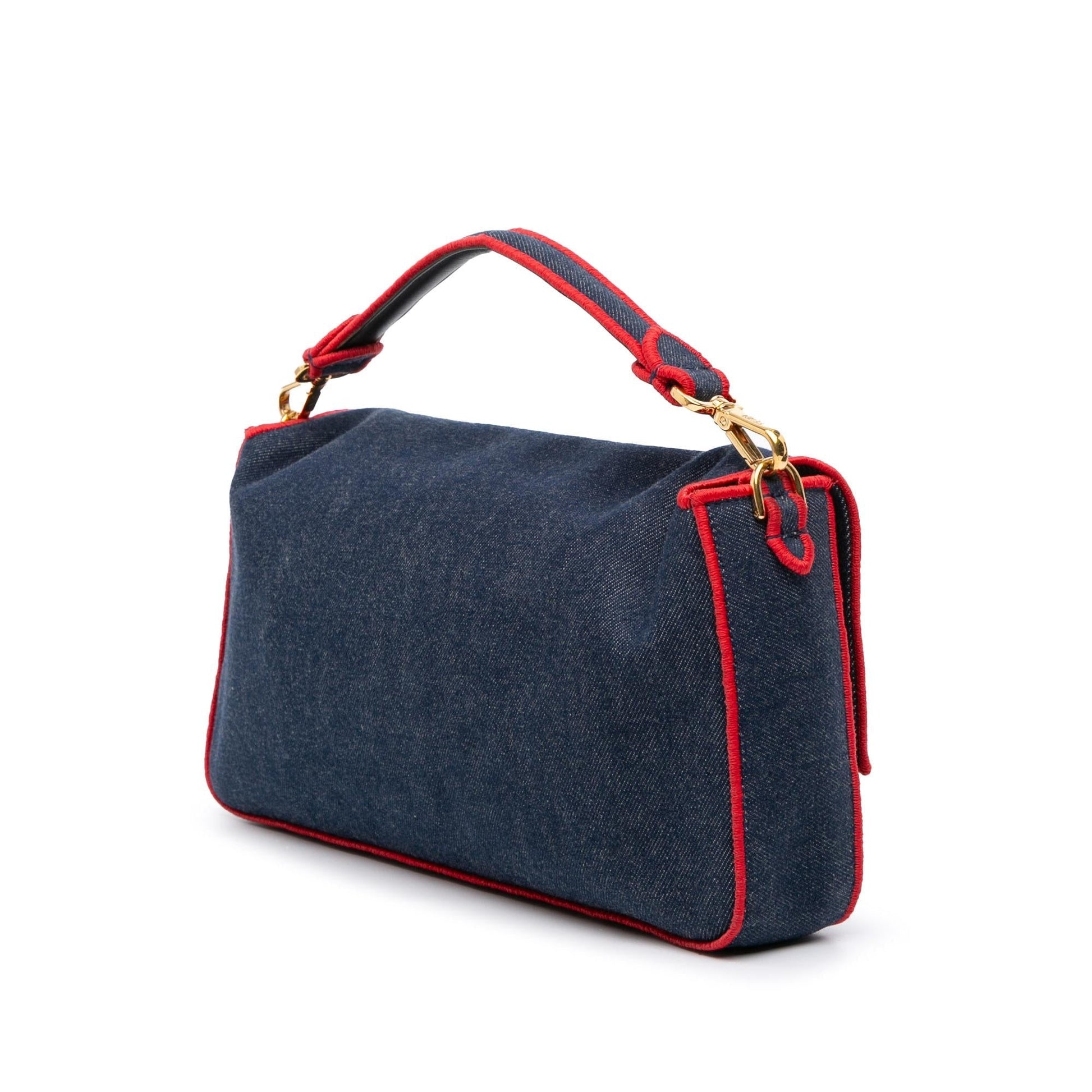 Fendi Baguette Satchel Denim Large Satchel Bag Baguette Satchel 2